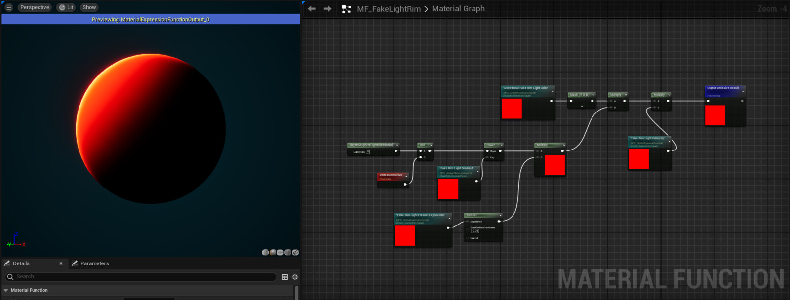Created rim light effect by getting the direction of the directional light in scene.