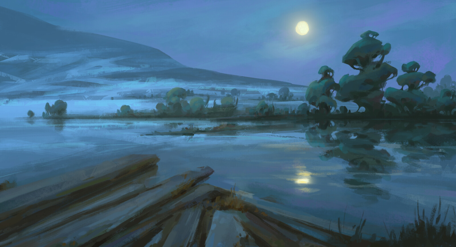 Environment sketch- a cold and quiet night