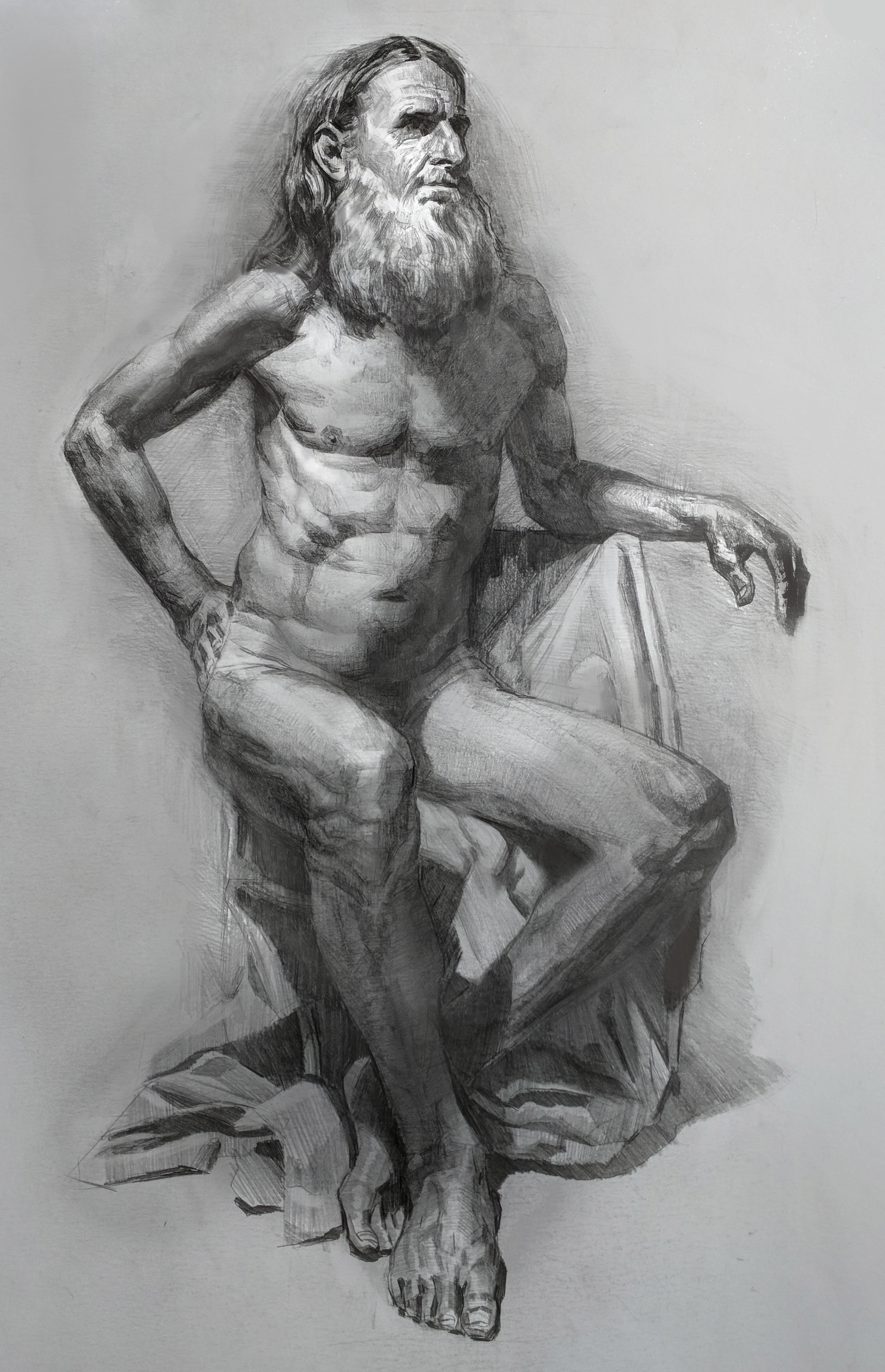 Charcoal on newsprint