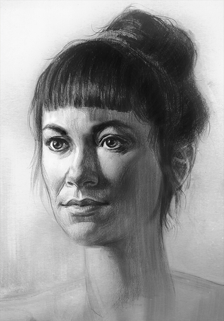 Carcoal on paper, from live model