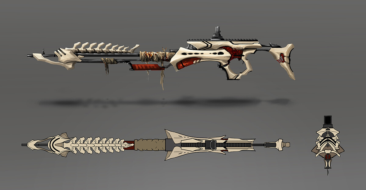 Concept Art by Kiana Reed "Living Gun" on Behance - https://www.behance.net/gallery/27373929/Weapon-Designs