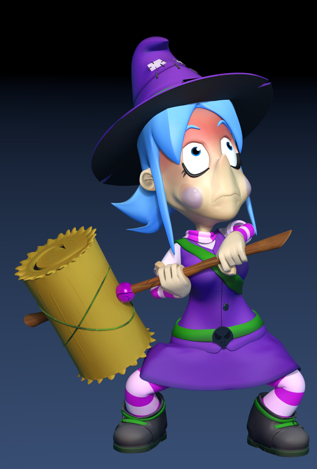 Holding hammer out too long