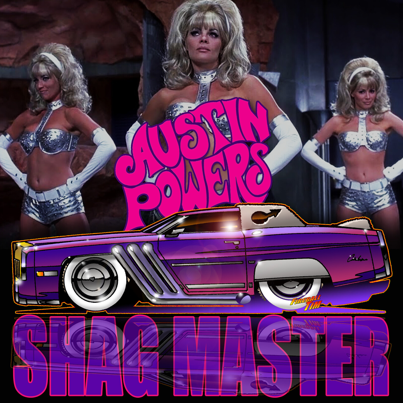 Austin Powers Cadillac Fembots Art by Fireball Tim