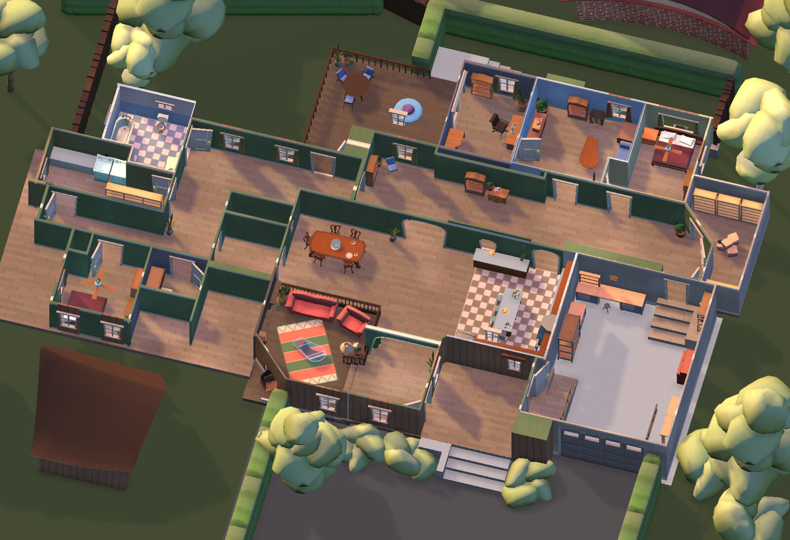 House Isometric Shot, Setdressing by myself using assets created by the art team. Ceilings hidden.
