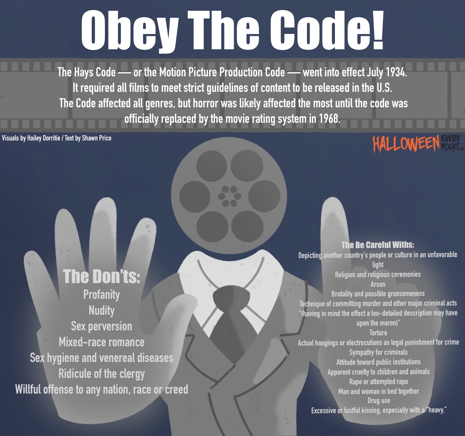 ArtStation - Hays Code Infographic - Halloween Every Night
