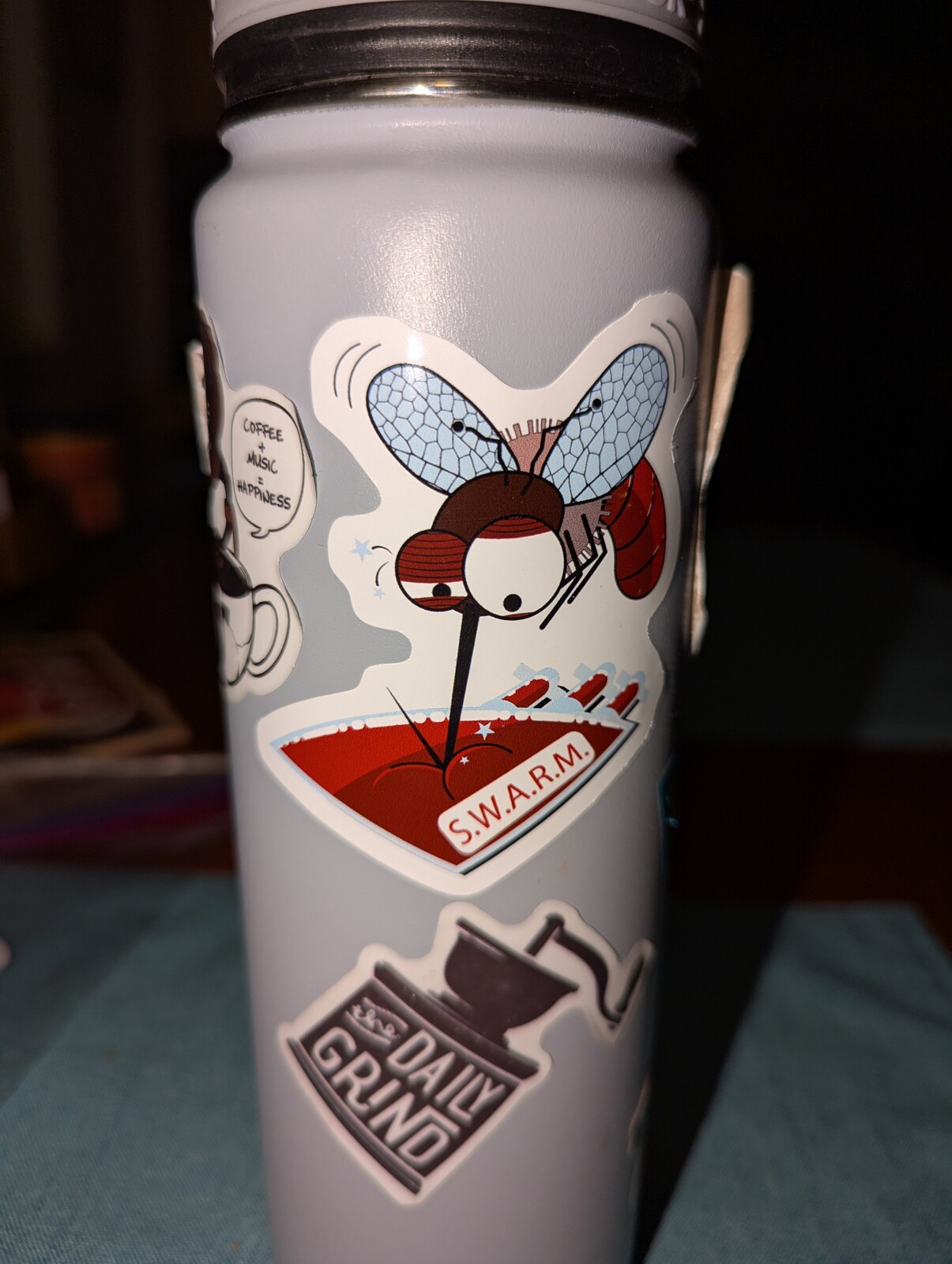 Print out a sticker and use on a bottle. A use in the field; application.
