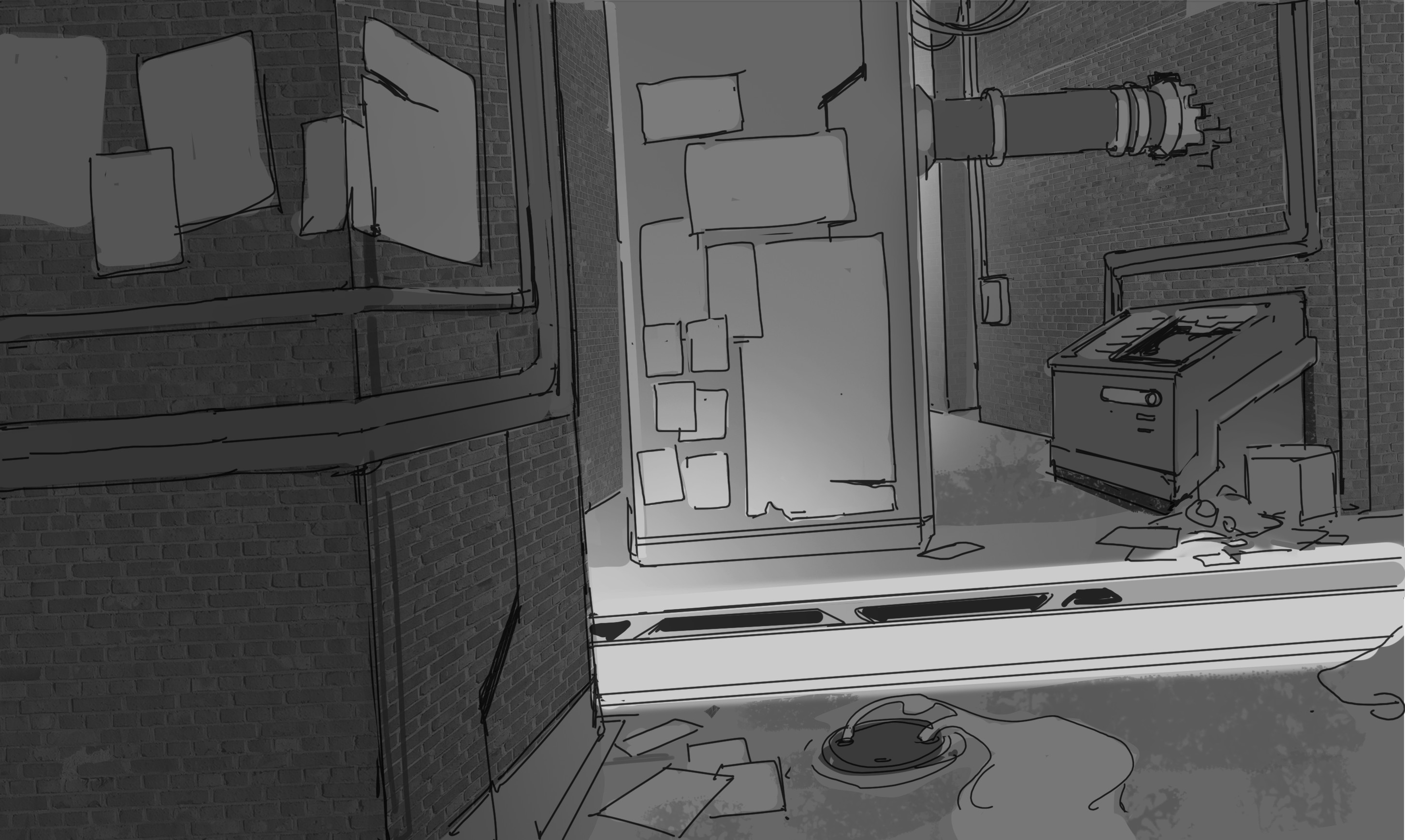 Concept for an alleyway scene
