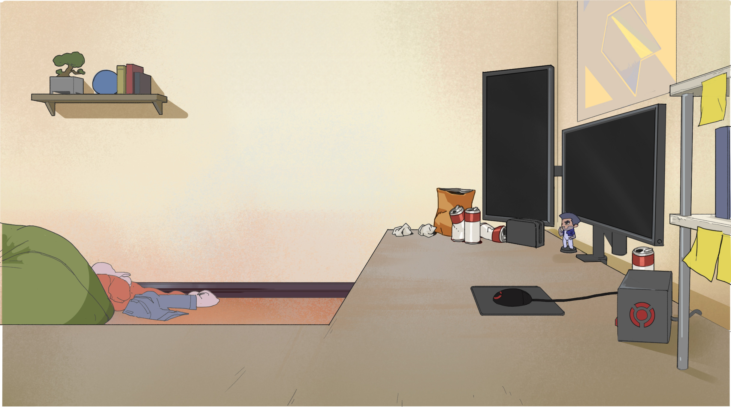 Finished background painting