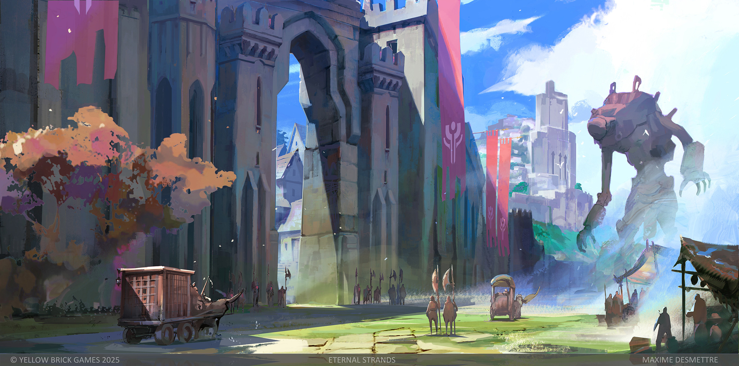 An early exploration of the city with its surrounding walls. The style was closer to medieval at the time.