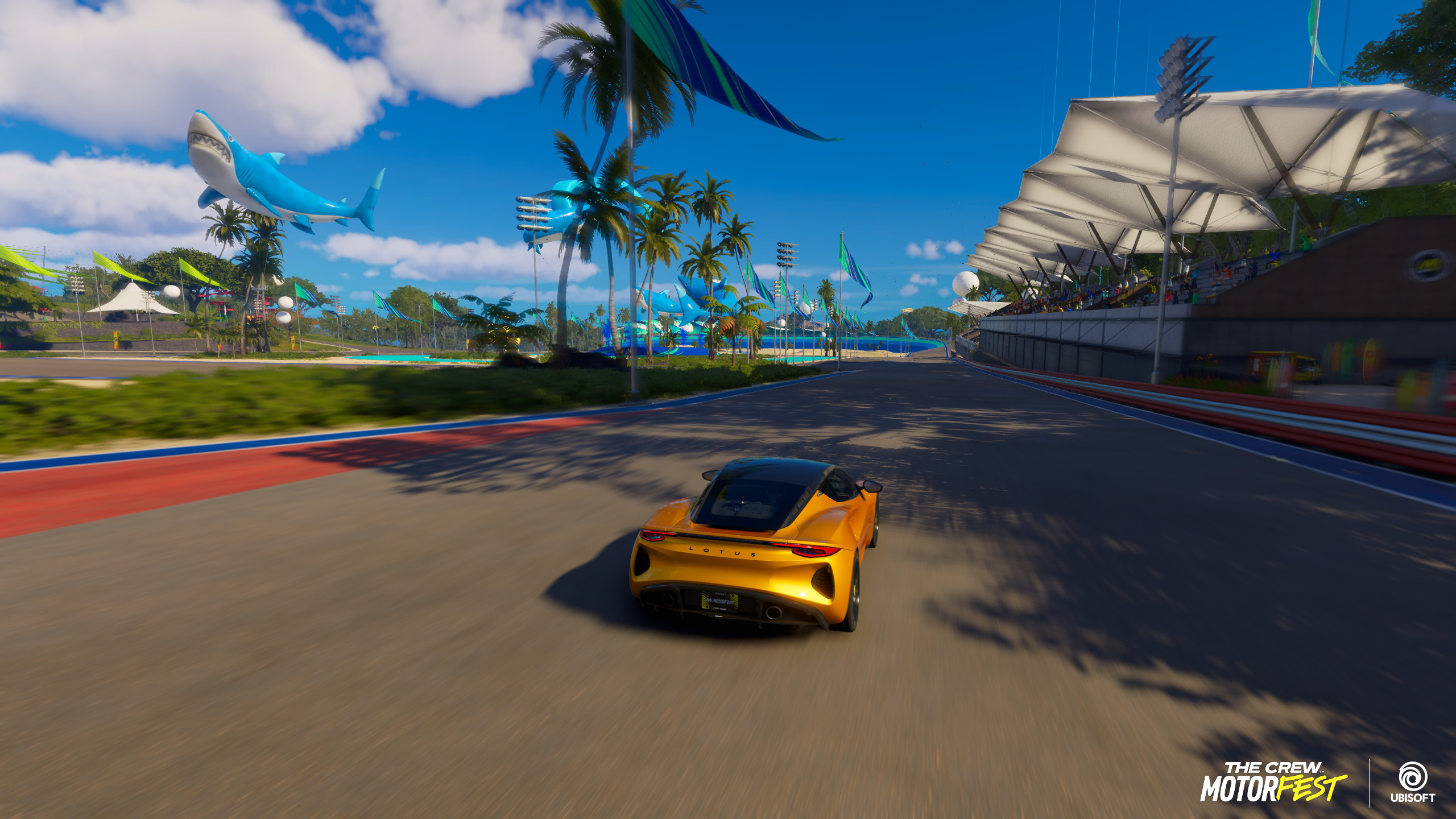 The dragstrip portion of the track where players can let their cars rip