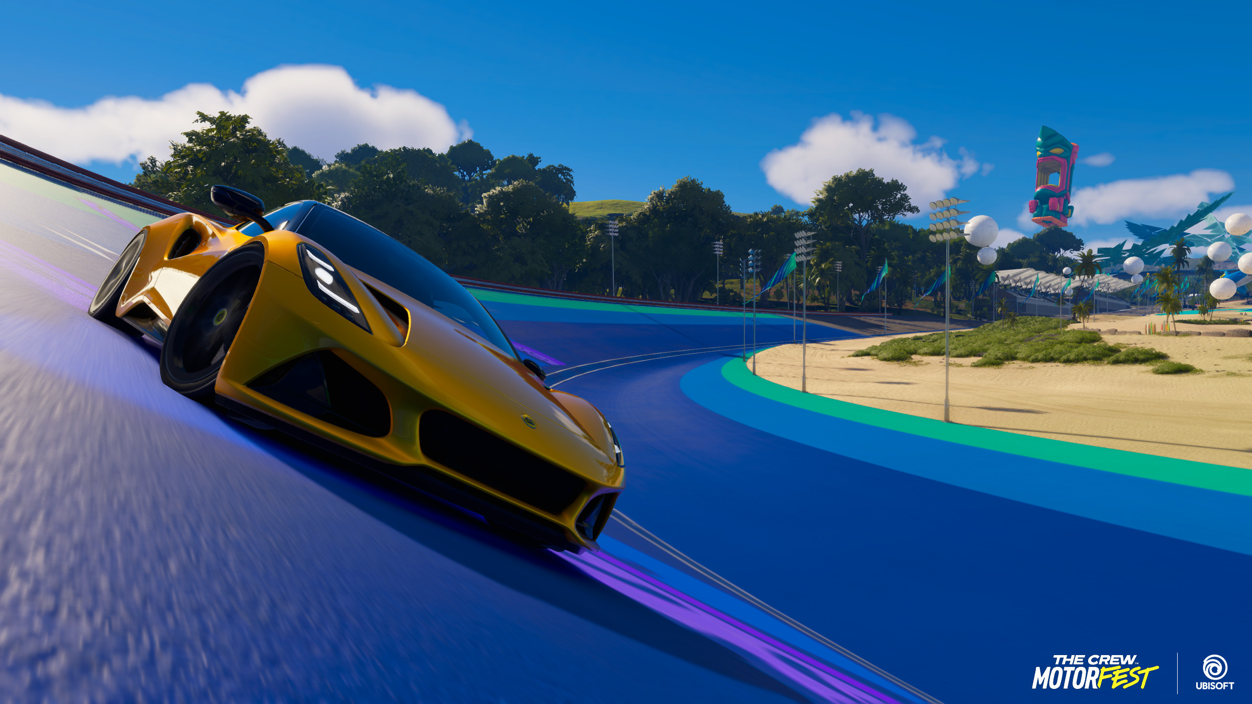 After the high speed portion, players enter the mega banked corner.