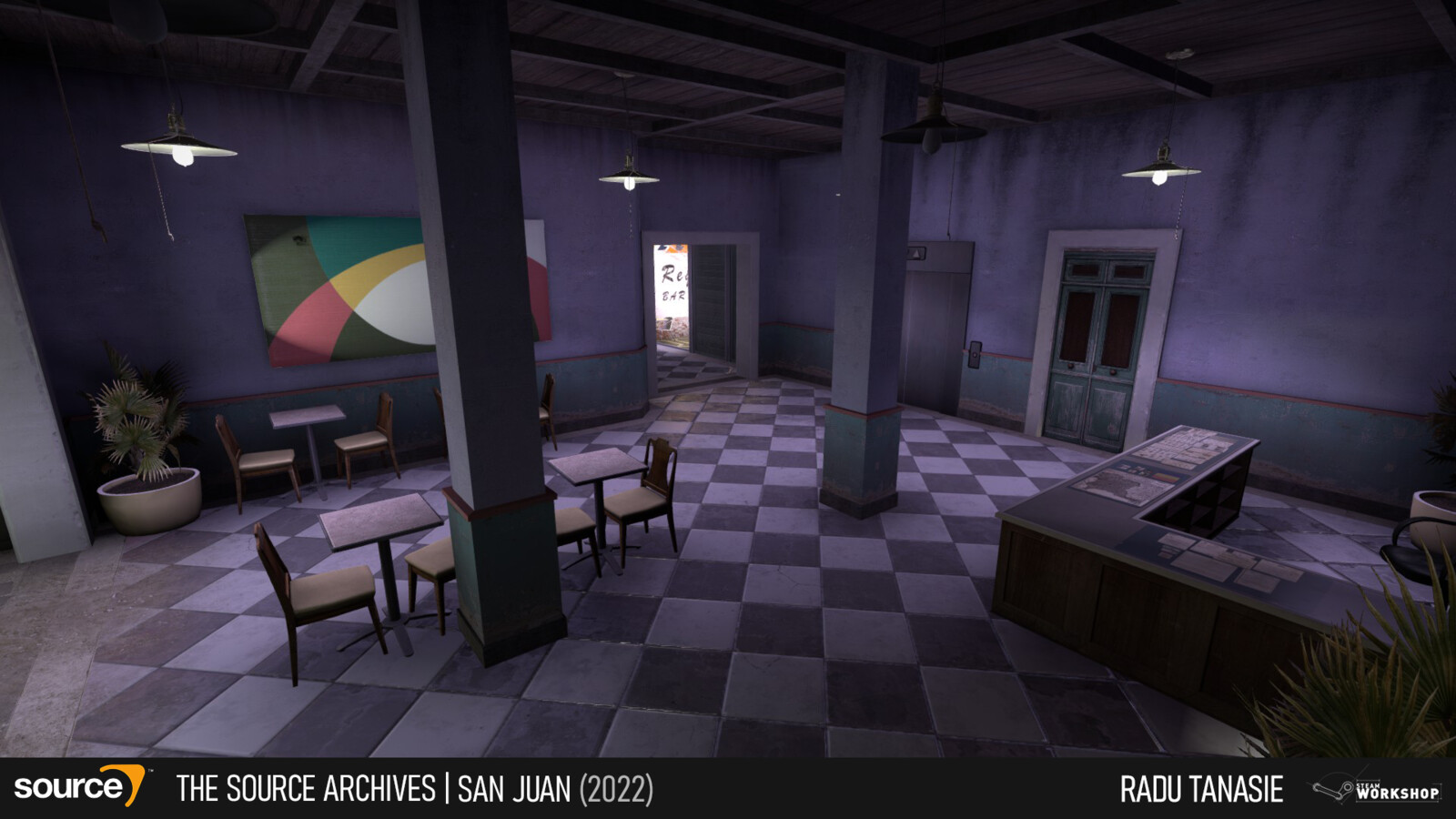 The hotel lobby provides the team with access to the middle of the map.