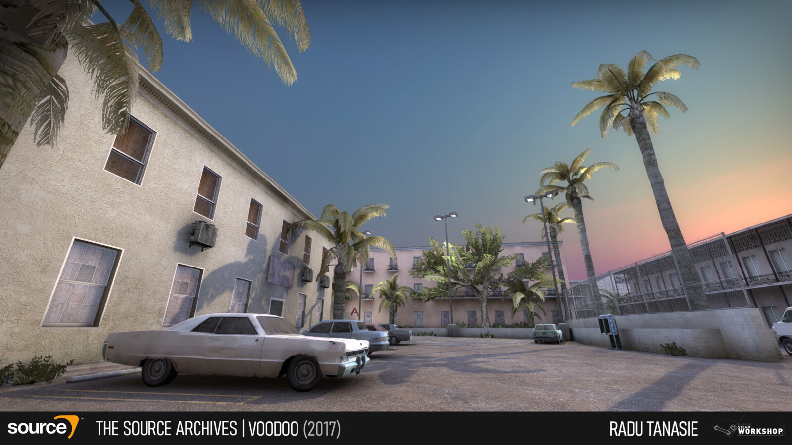 Voodoo is a bomb/defuse map for Counter-Strike: Global Offensive set in the city of New Orleans. The map has been designed as part of a personal 11 days level design challenge.