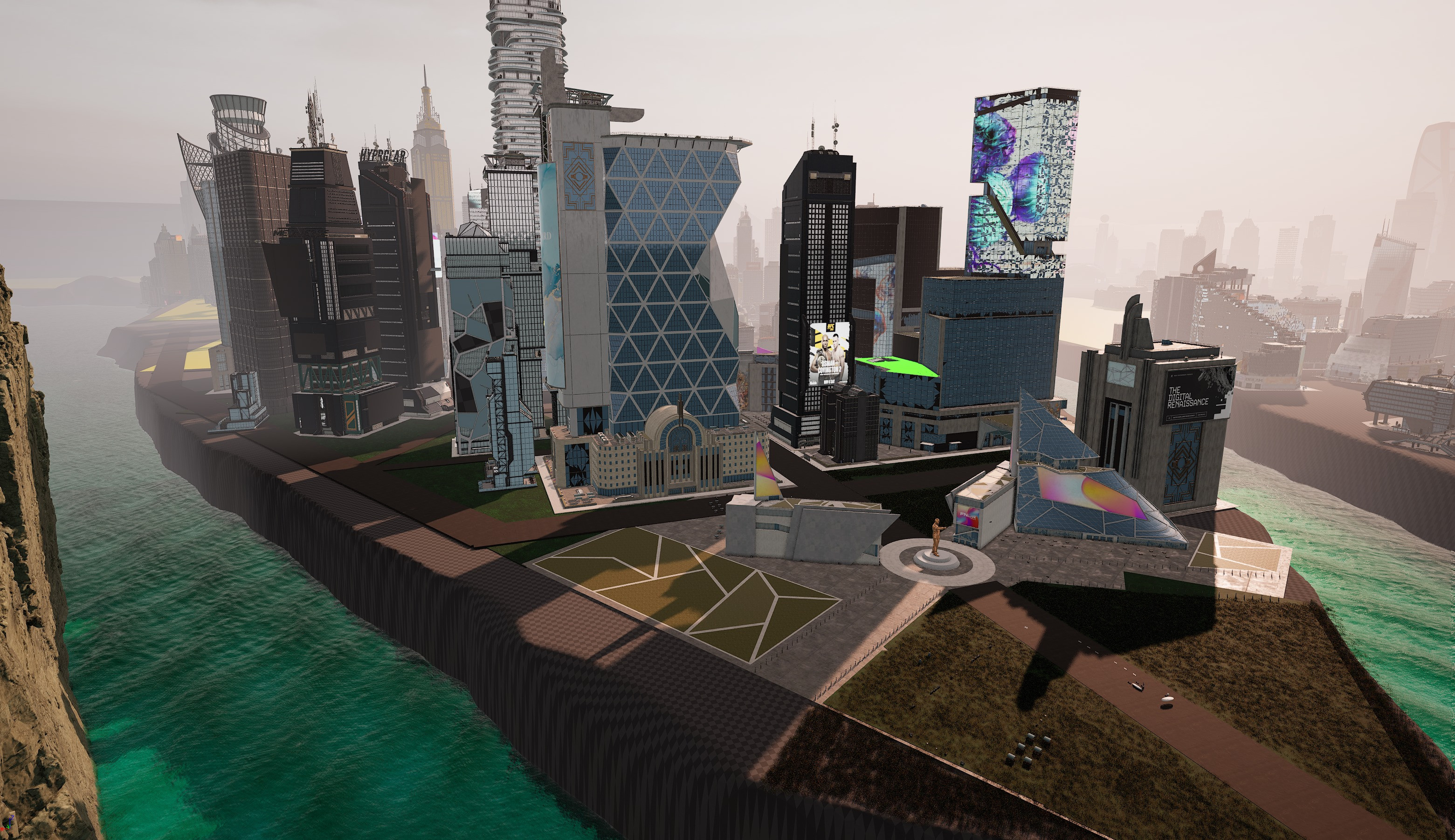 After park plaza placement in level