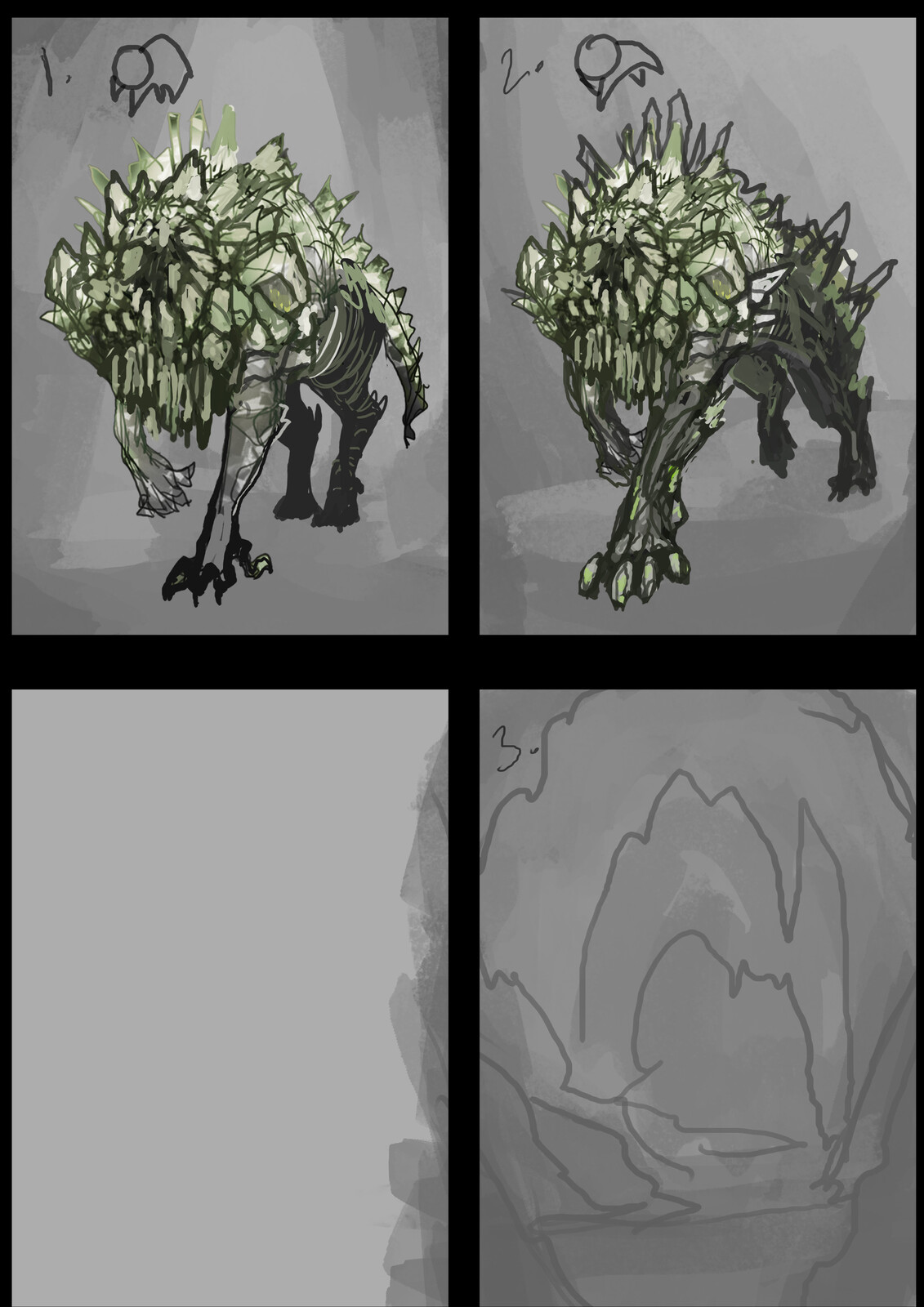 Developing sketches further.