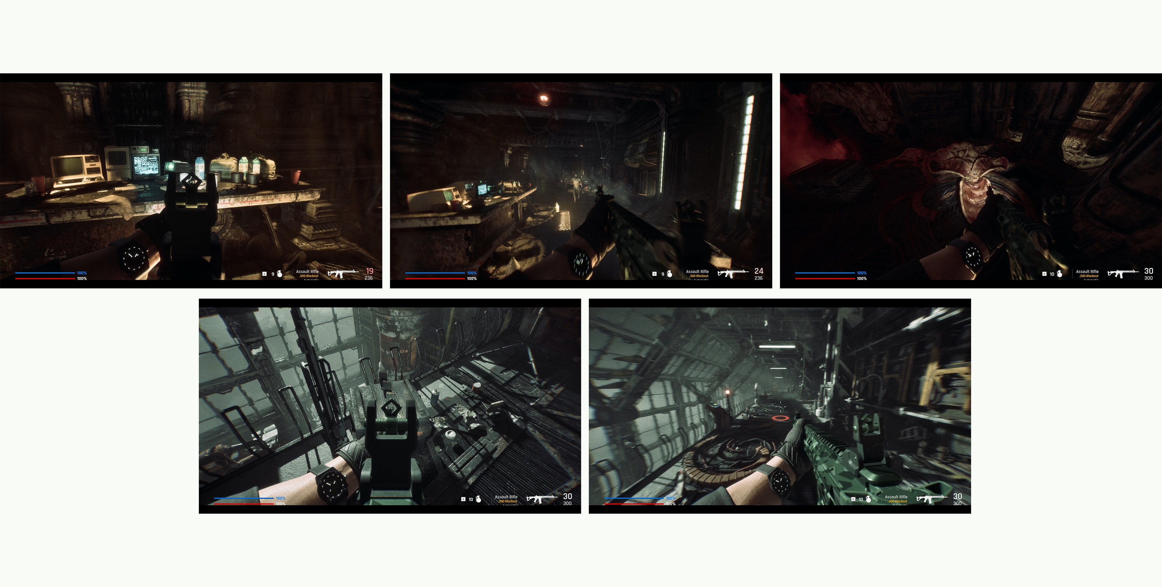 Added the shooting gameplay, AI enemies, alien biomass environment decorations, two new custom shooting arena and created a new soundtrack composition by music producer Terence Junhong She for shooting seqvences. https://soundcloud.com/tj_dog/tracks