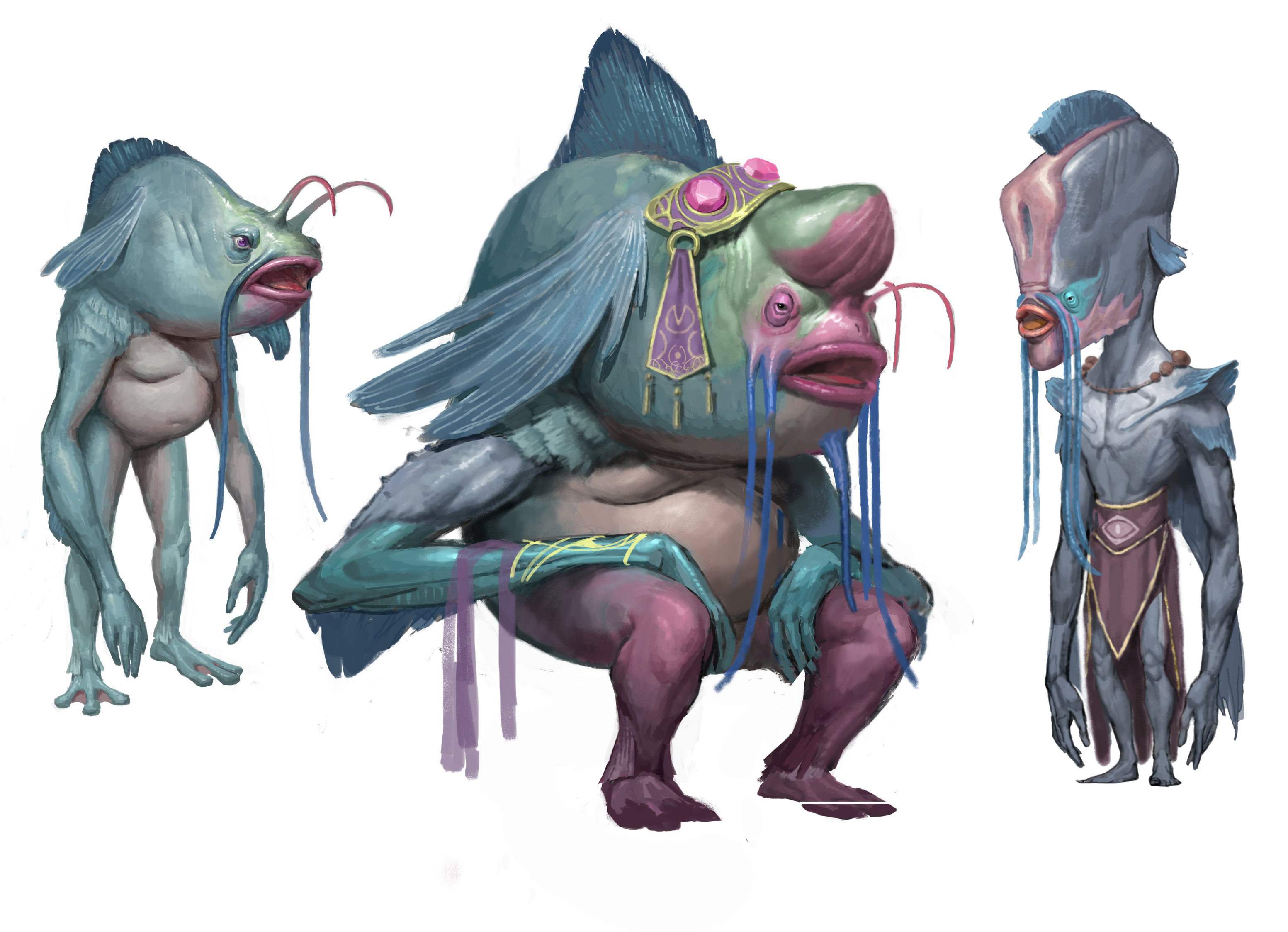 Explorations for another ocean-based race in the world of Dewdrop.