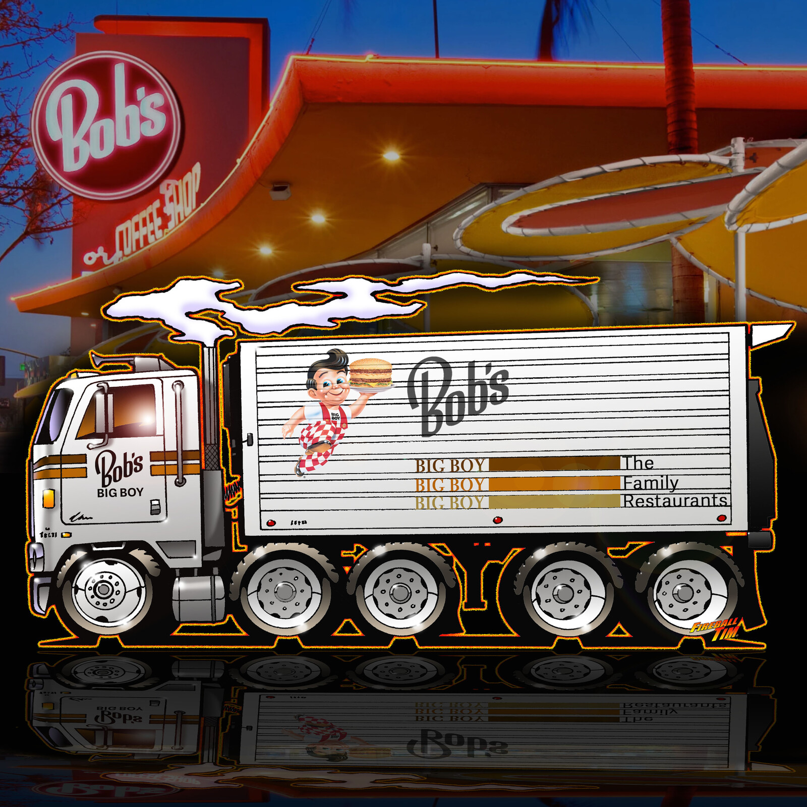 Bob's Big Boy Semi Truck Art 