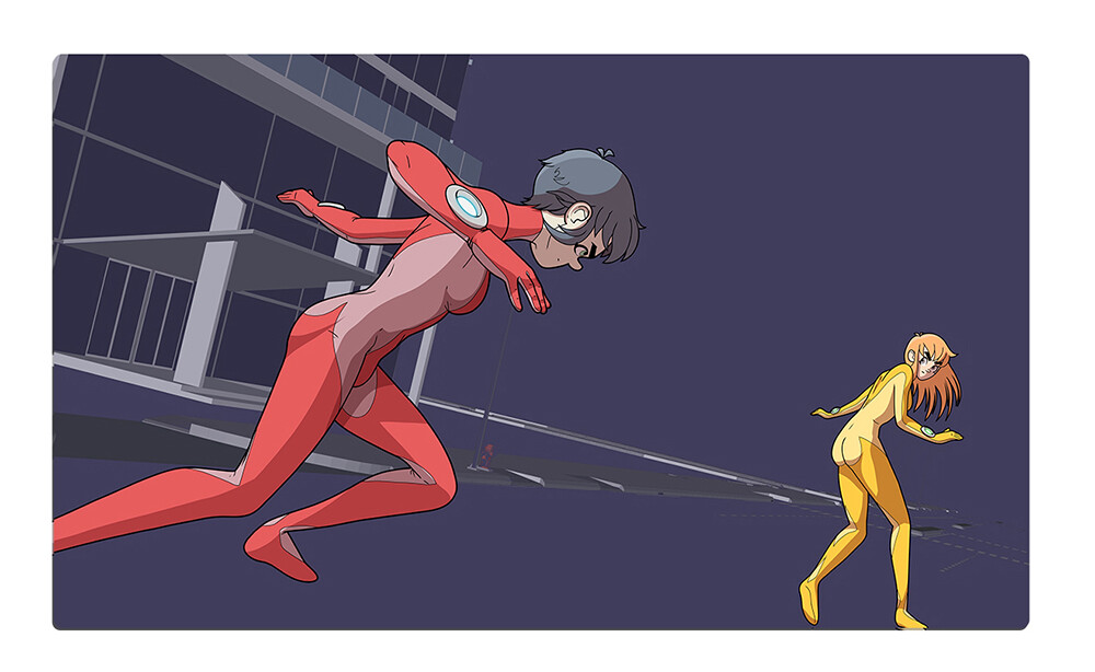 Frame from the quick 2 page comic I mockedup as inspiration for the storyboard