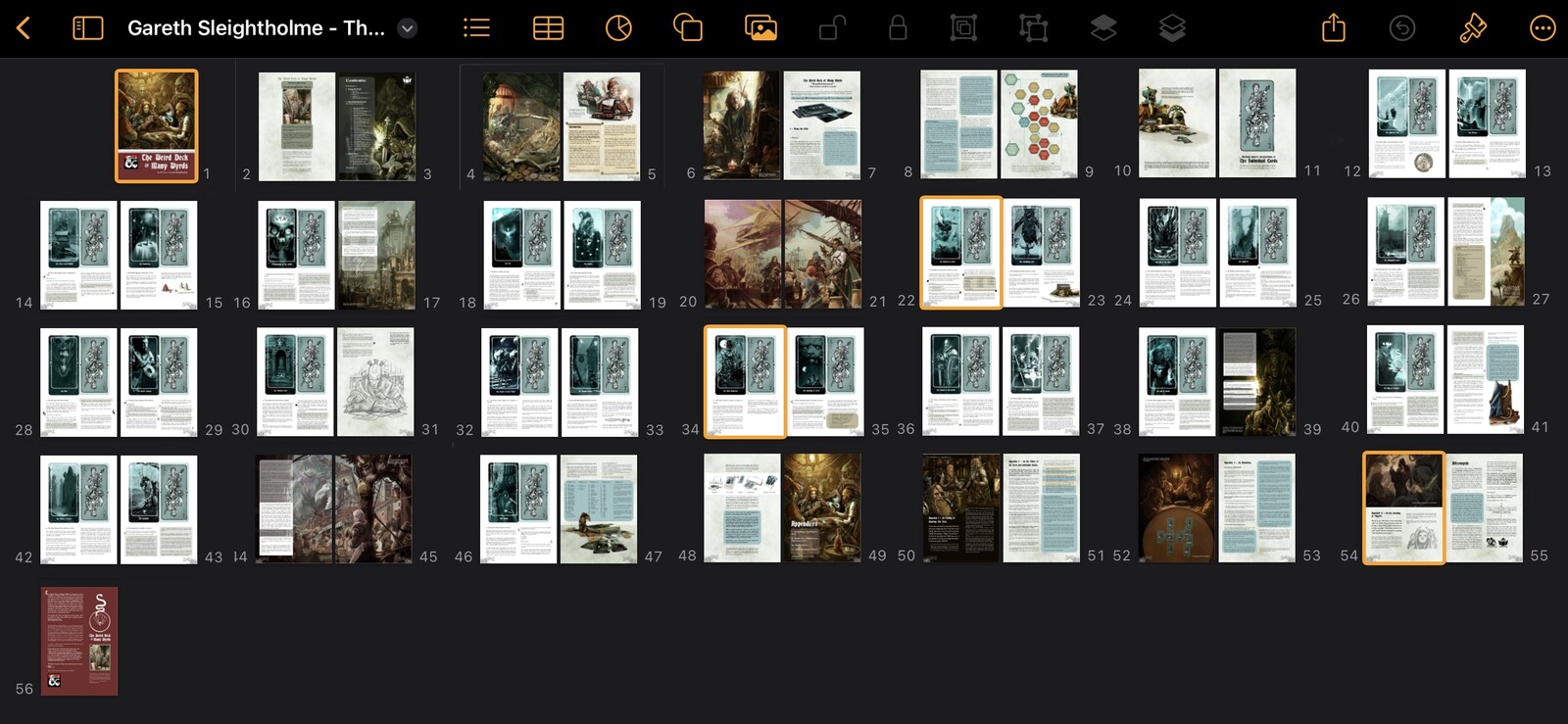 Here is a snapshot of all the pages together in the supplement. I designed/created the layout in Apple Pages, with all the illustrations being done in Procreate.