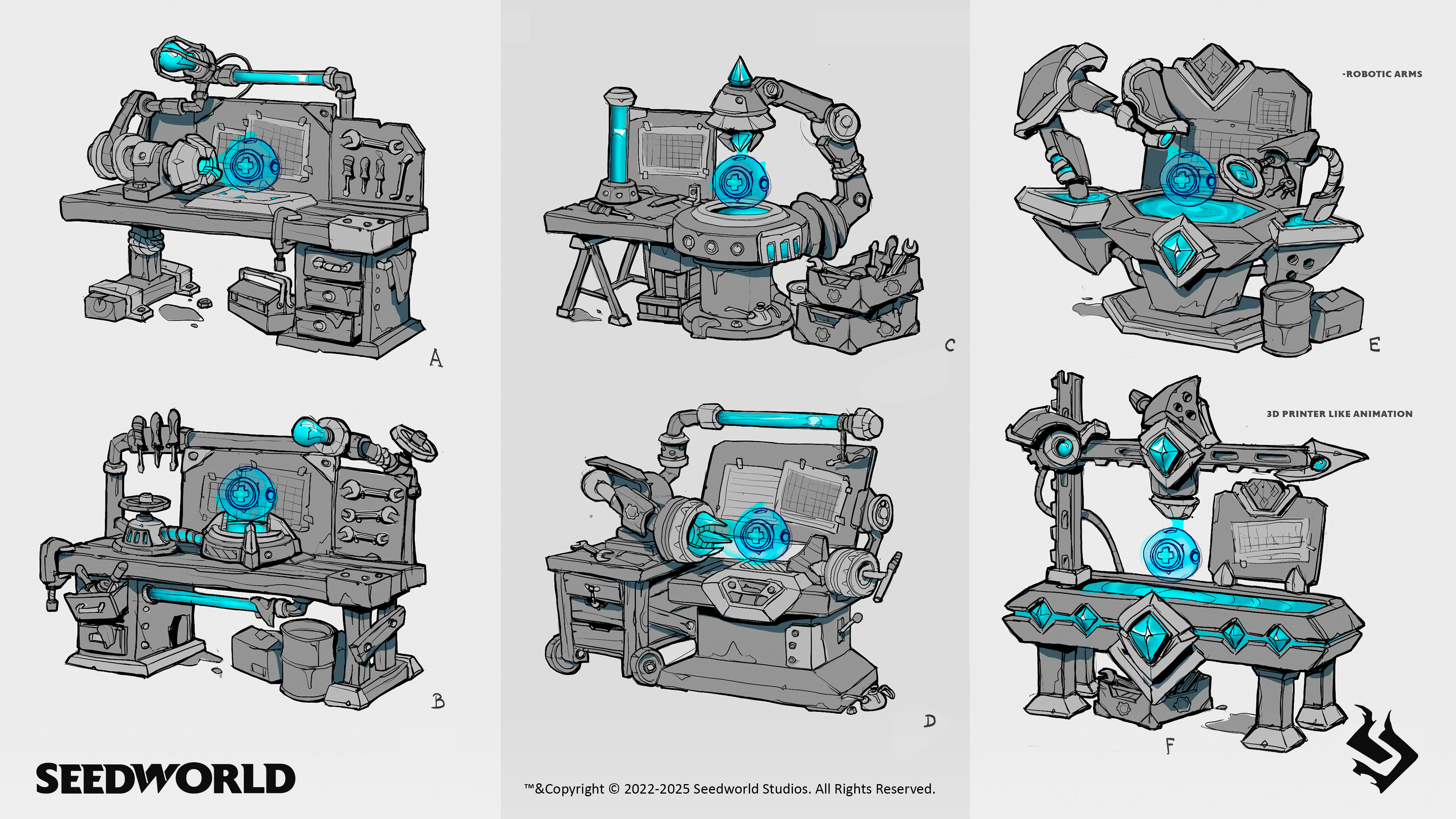 Crafting bench sketches