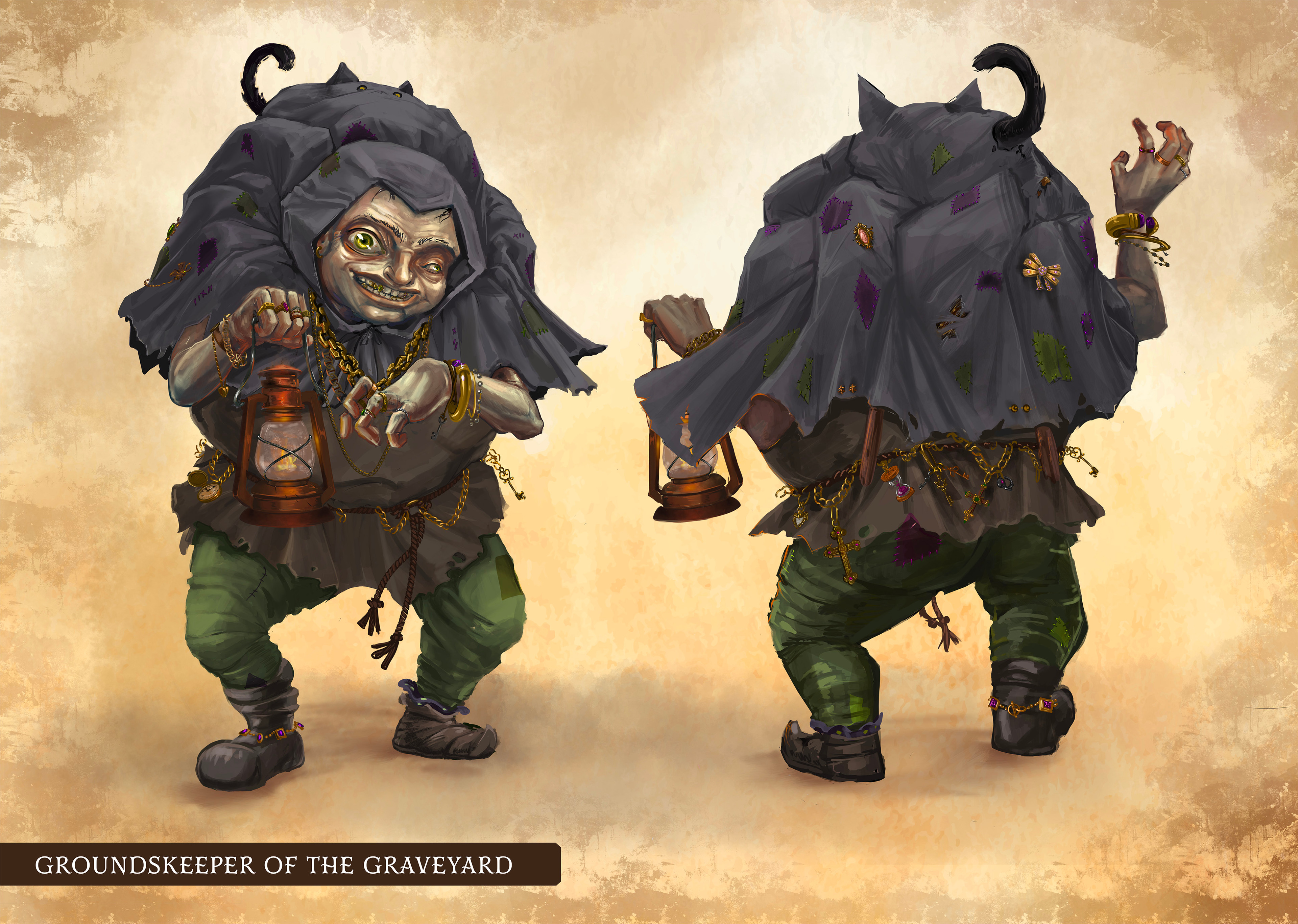 Turn around concepts for the "Groundskeeper of the Graveyard"