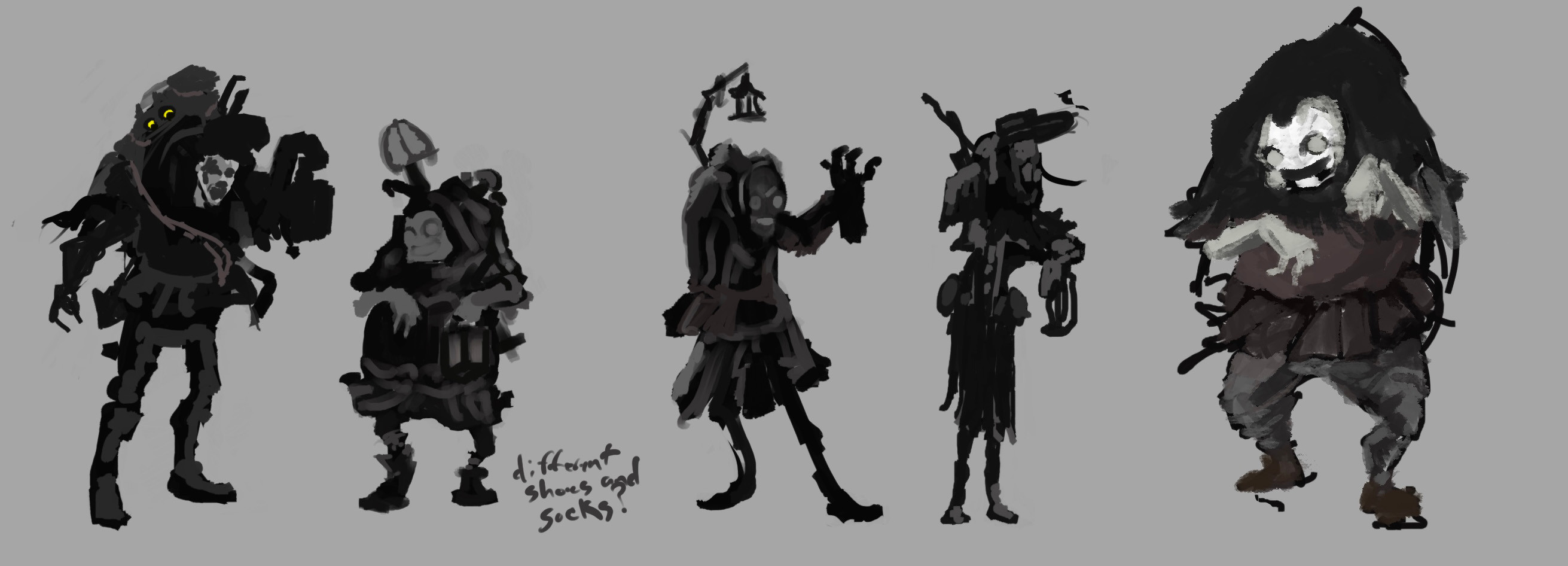 Intial sketches for the Groundskeeper.