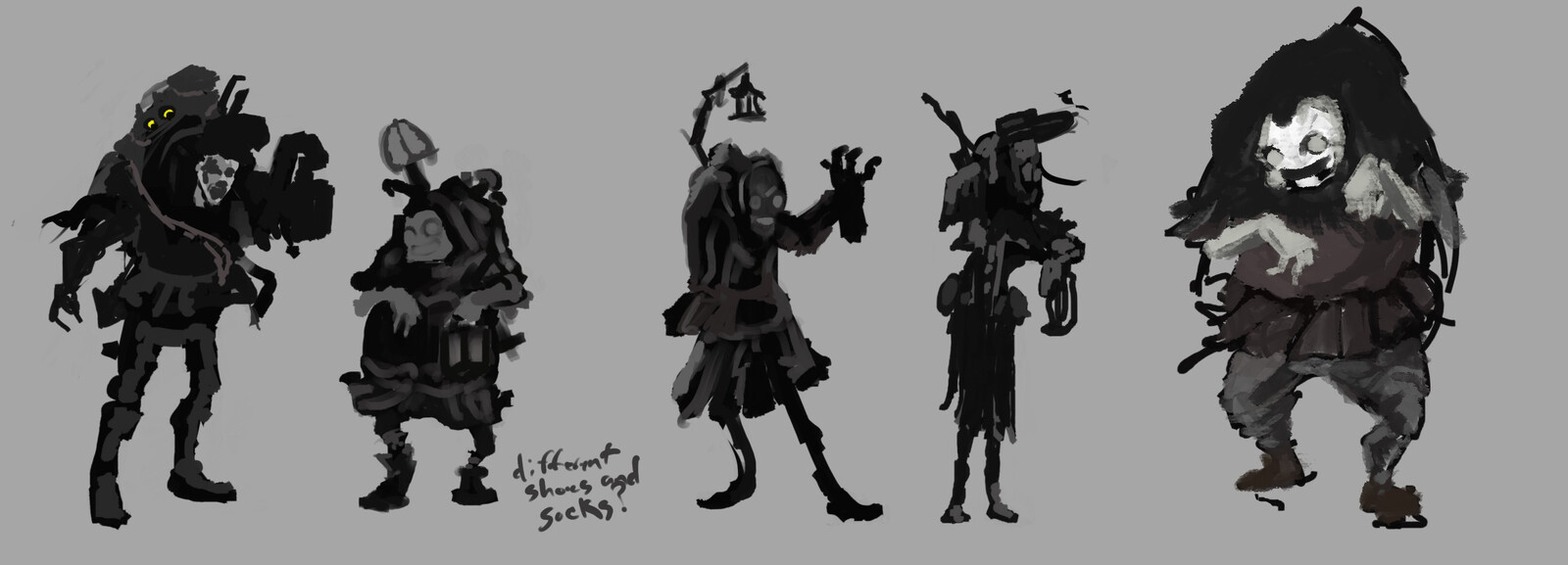 Intial sketches for the Groundskeeper.