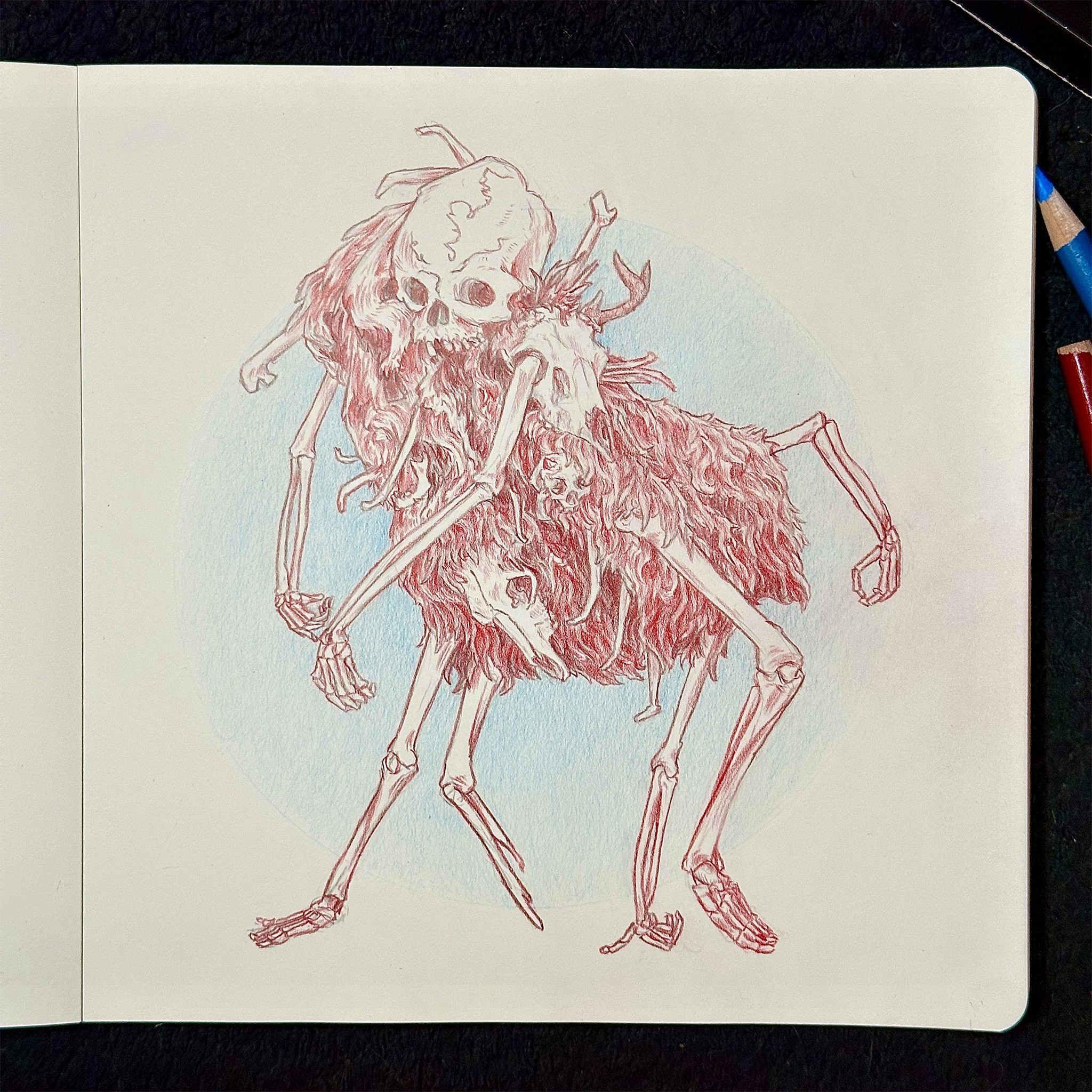Prismacolor pencils in a Moleskine.