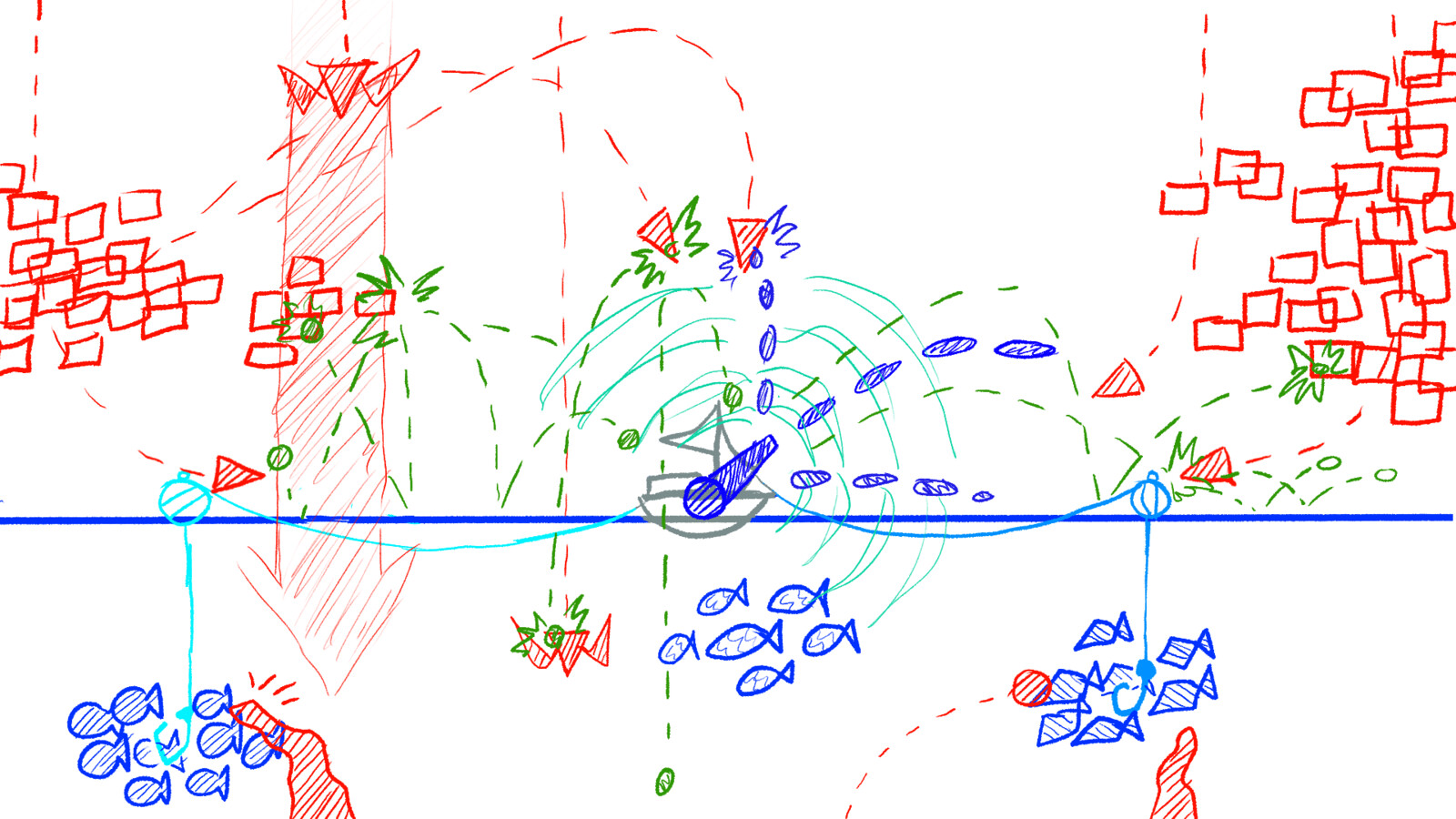 Fake game mockup sketch