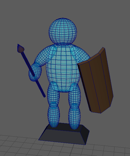 Textured Wireframe Player Model (In Maya)