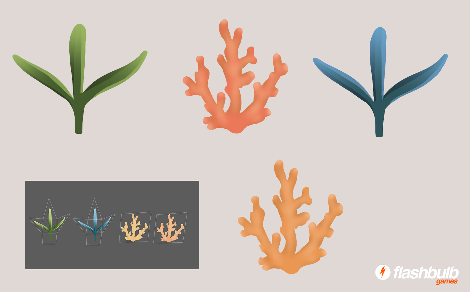 Underwater sprites for grass system