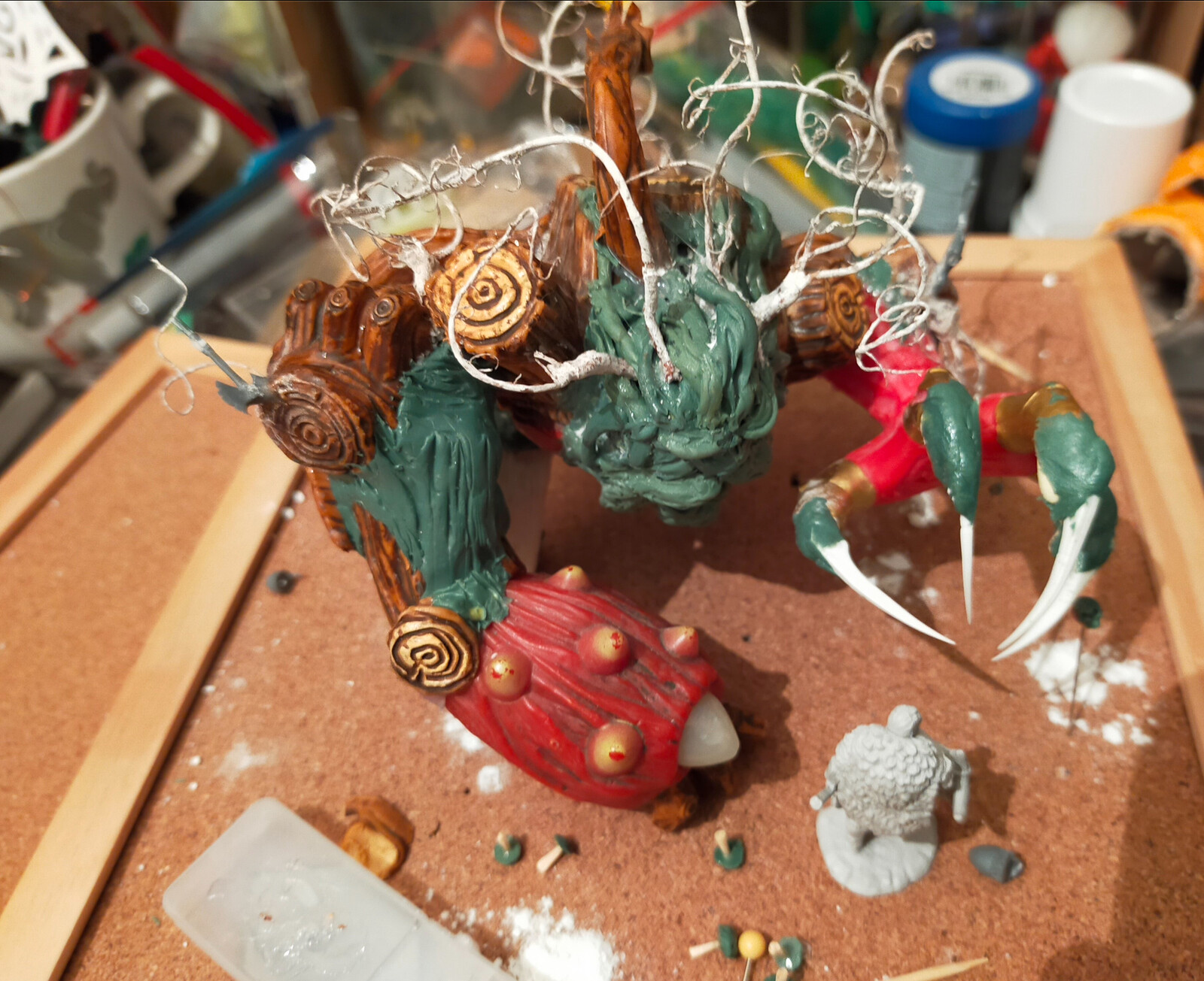 The model approaching completion, pre-priming state.