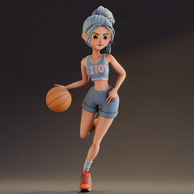 Blender Rigged Stylized Sport Girl - Celeste