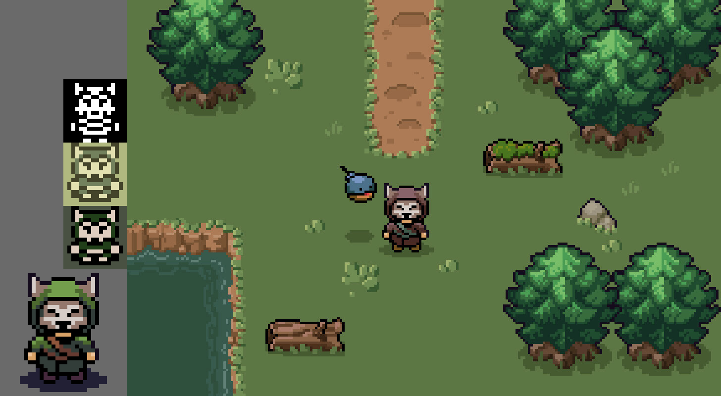 Playing with pixel art versions of the character and environments