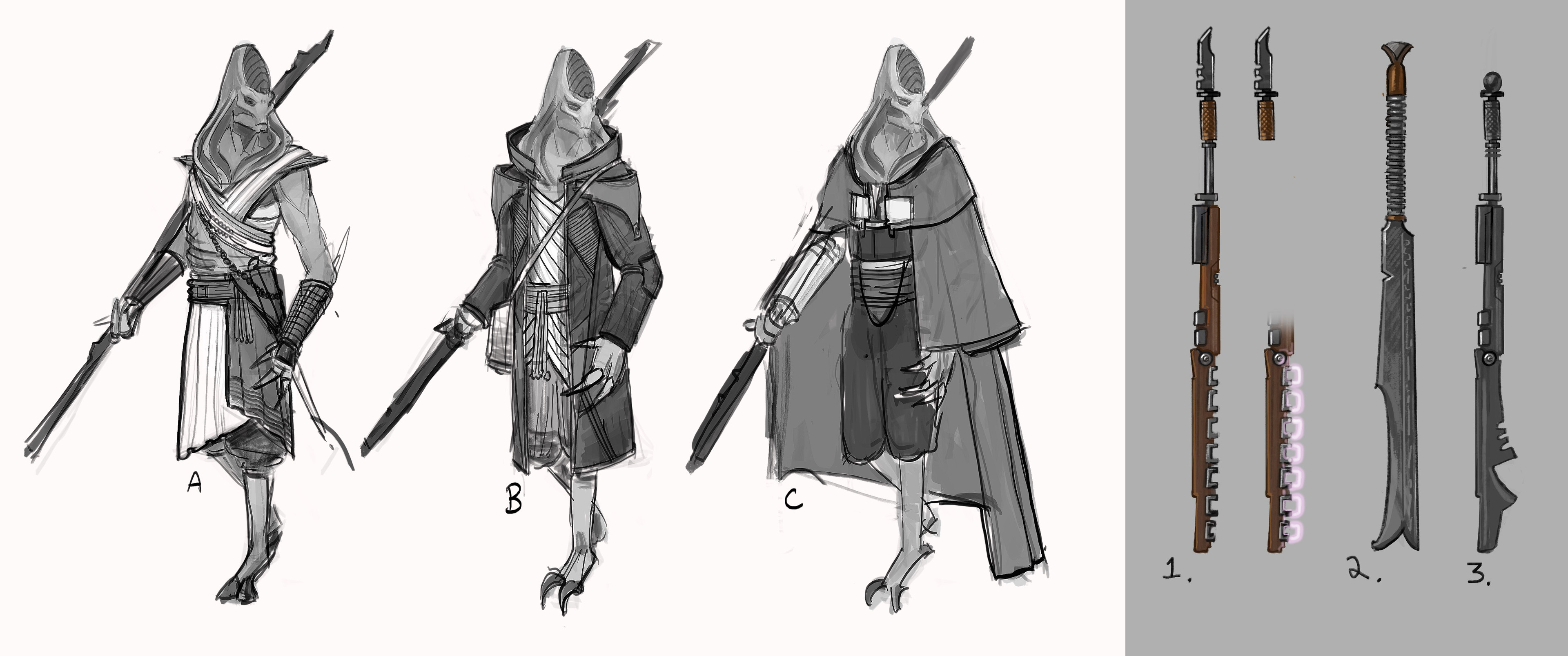 Sketches and prop exploration 