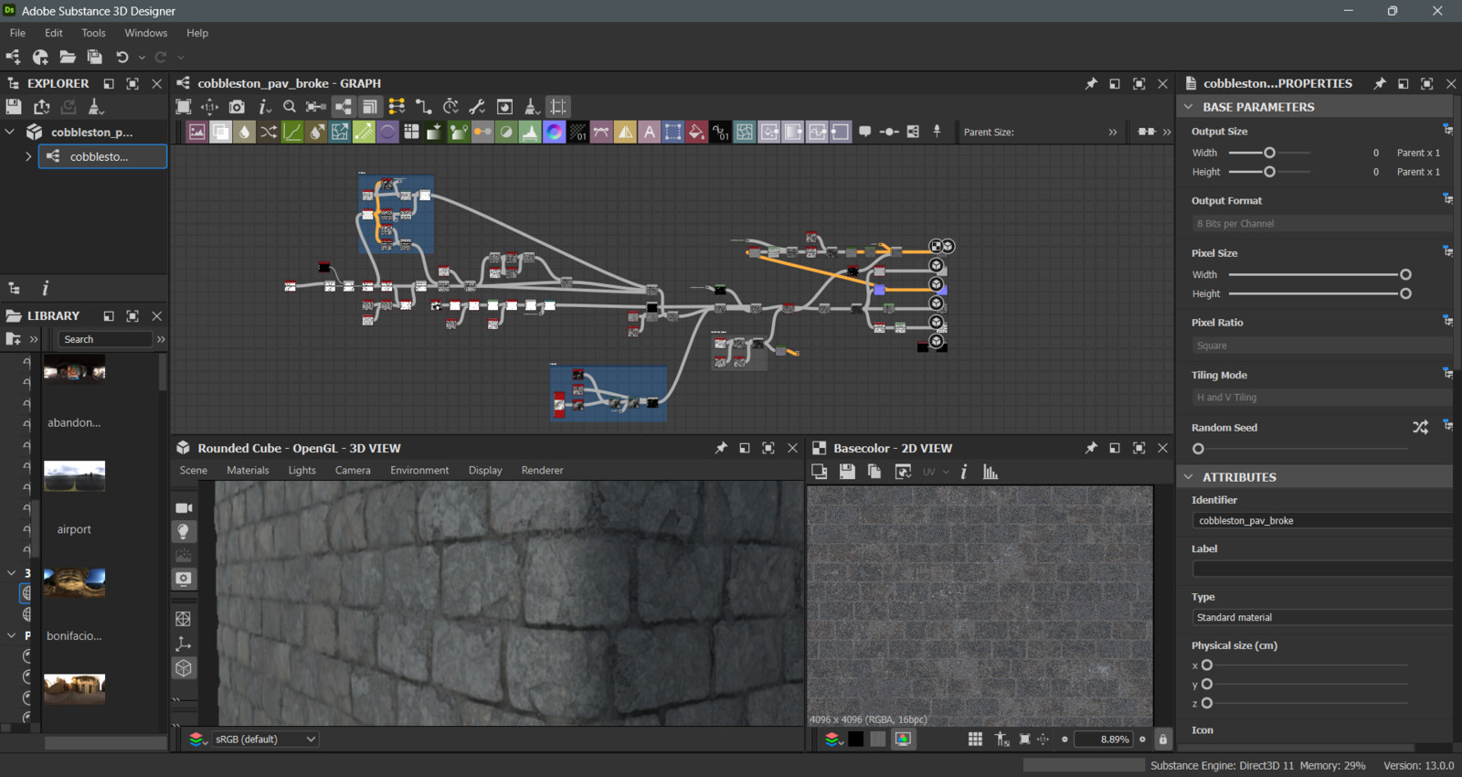 These materials were created in Substance Designer, a software I learned to use during the course. I am now able to create any material from a reference