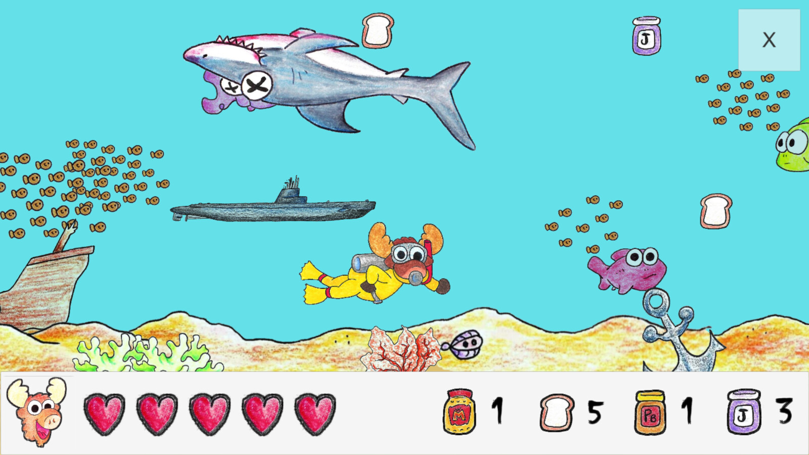 Moose having knocked out the Shark