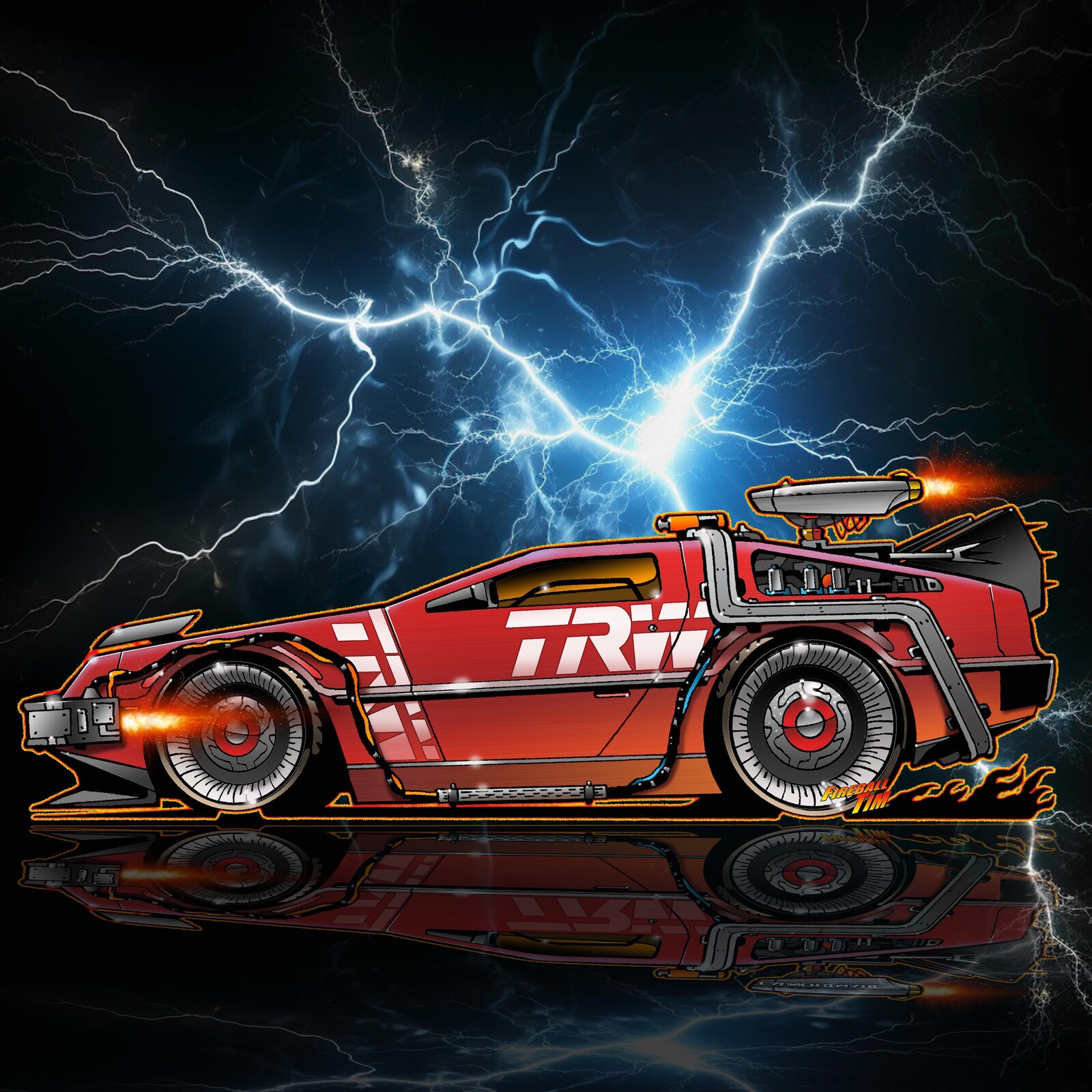 BTTF Delorean Time Machine RED STEEL