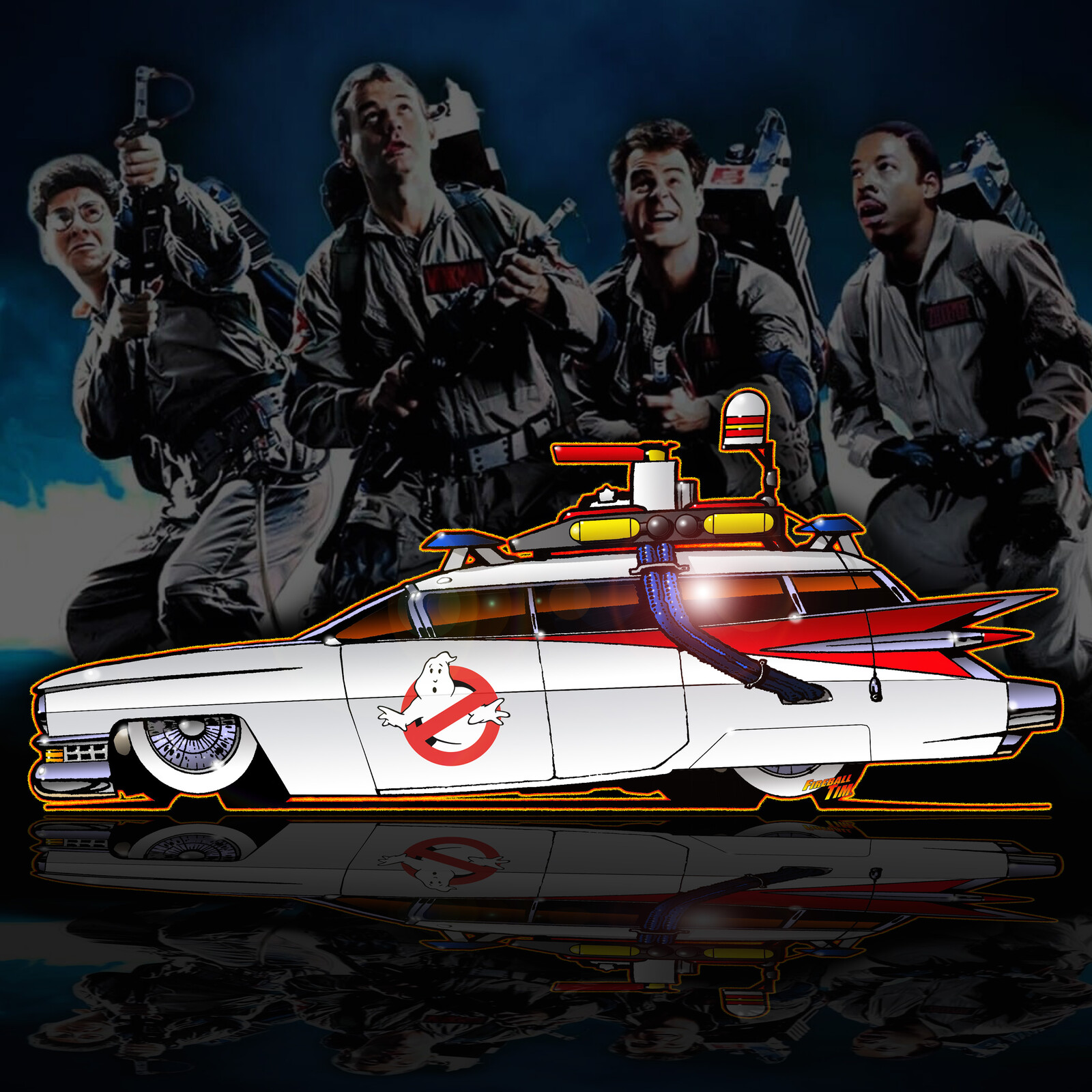 Ghostbusters Ecto 1 Art