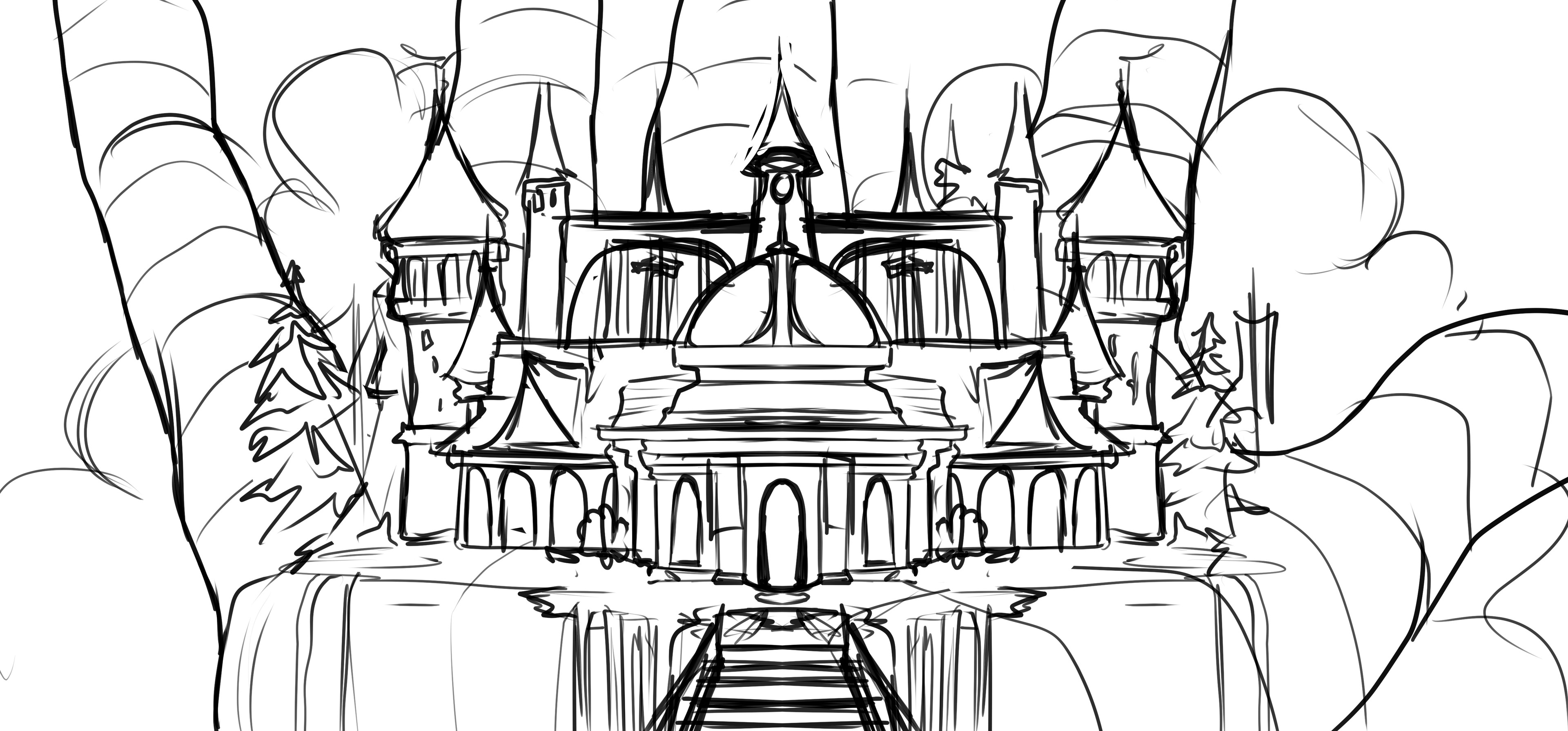 Exterior temple sketch