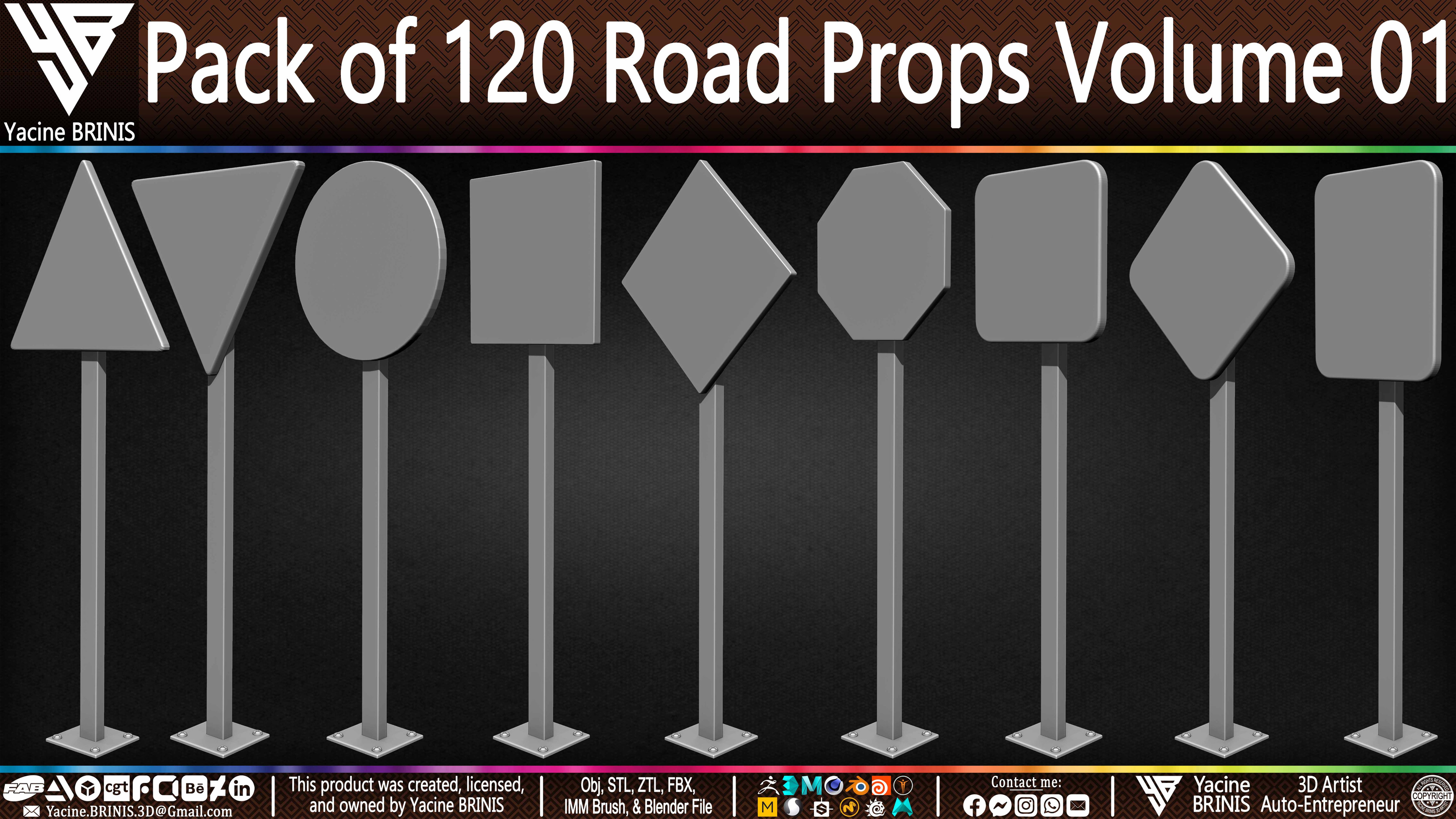 Pack of 120 Road Props Sculpted by Yacine BRINIS Volume 01 Set 024