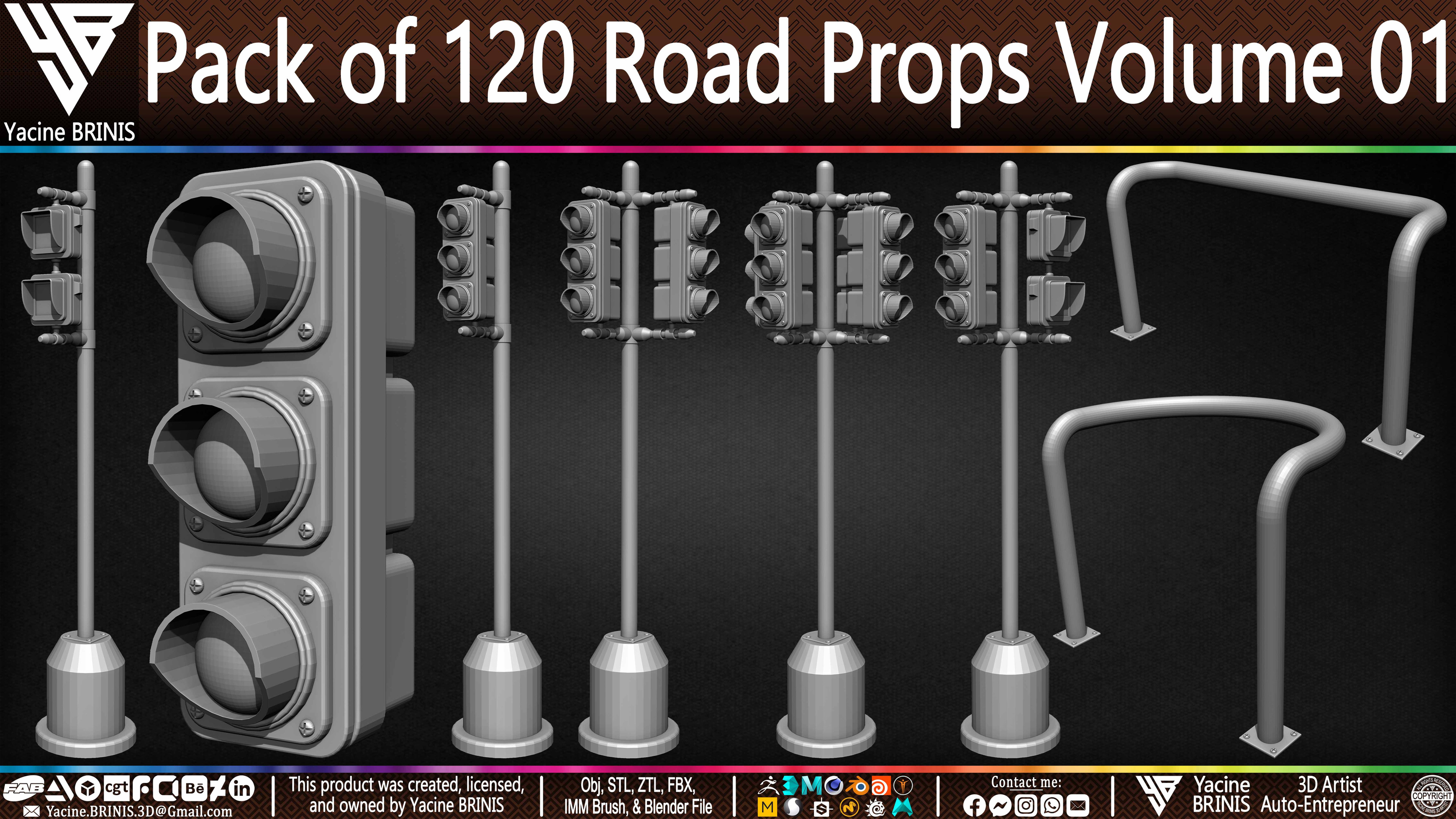 Pack of 120 Road Props Sculpted by Yacine BRINIS Volume 01 Set 028
