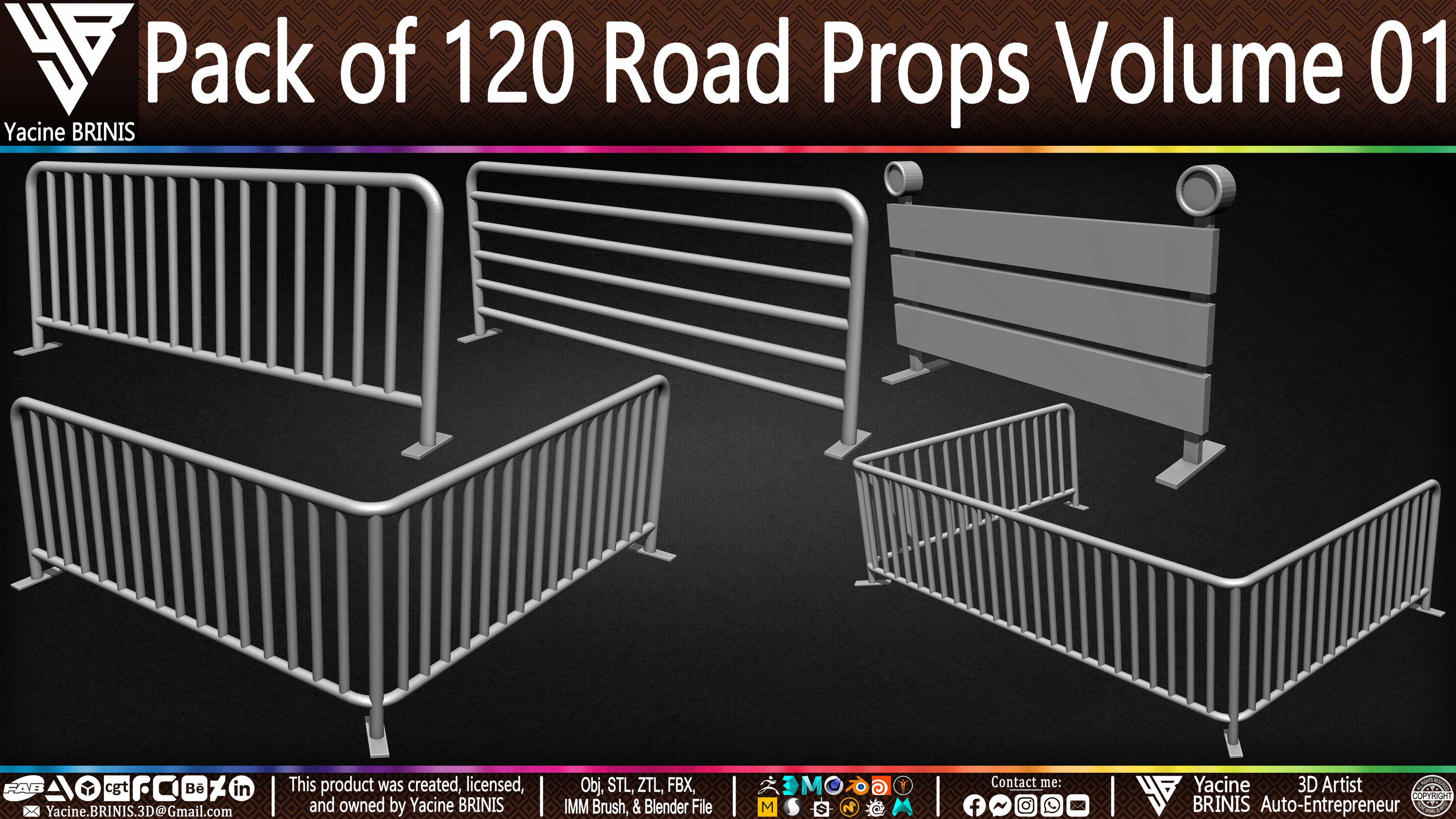 Pack of 120 Road Props Sculpted by Yacine BRINIS Volume 01 Set 029