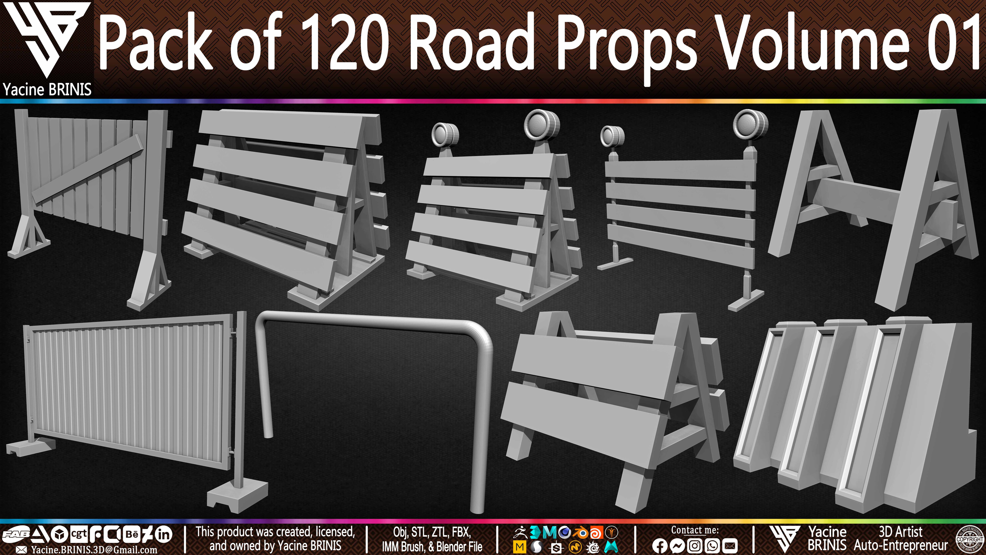 Pack of 120 Road Props Sculpted by Yacine BRINIS Volume 01 Set 030