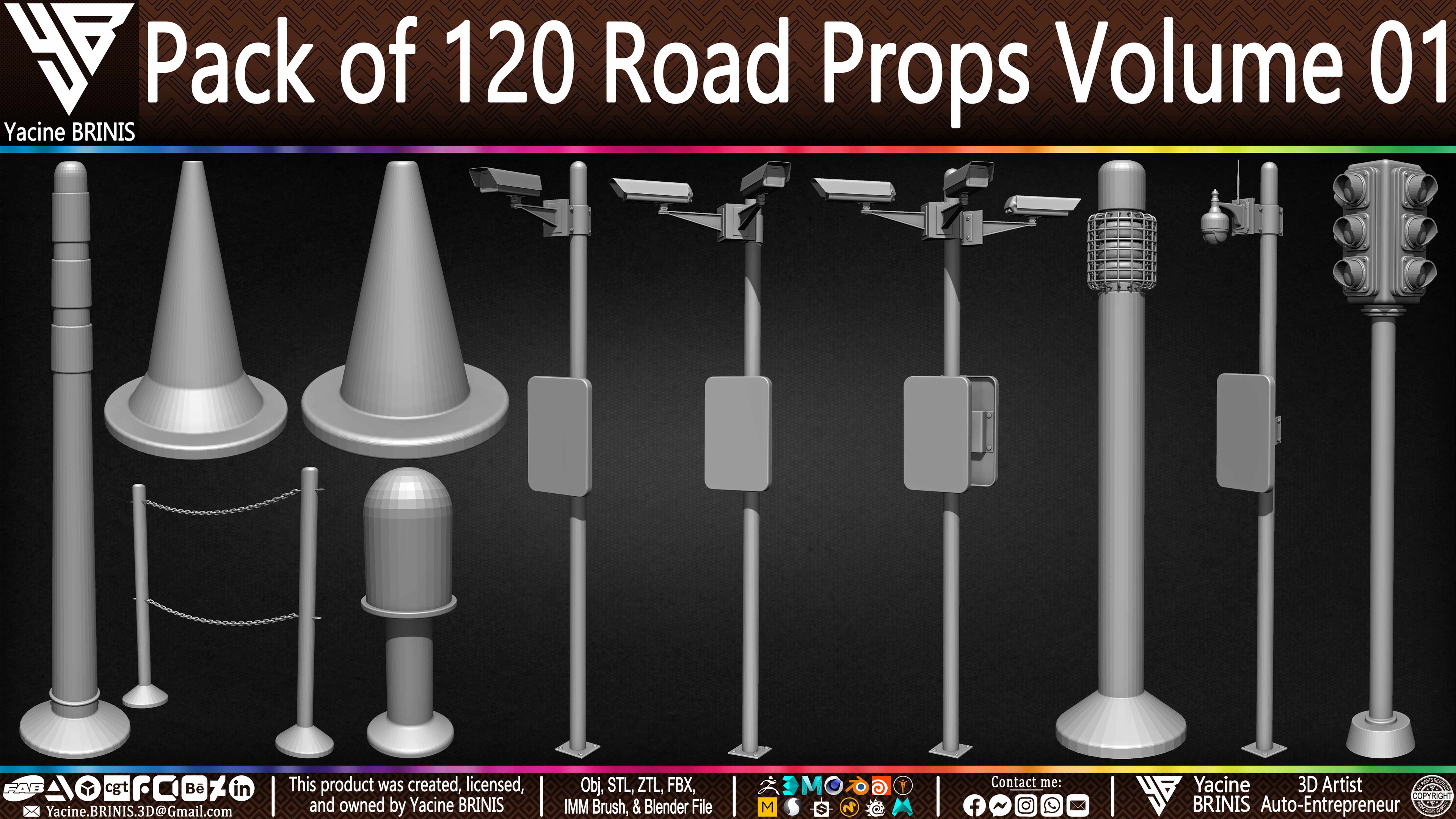 Pack of 120 Road Props Sculpted by Yacine BRINIS Volume 01 Set 033