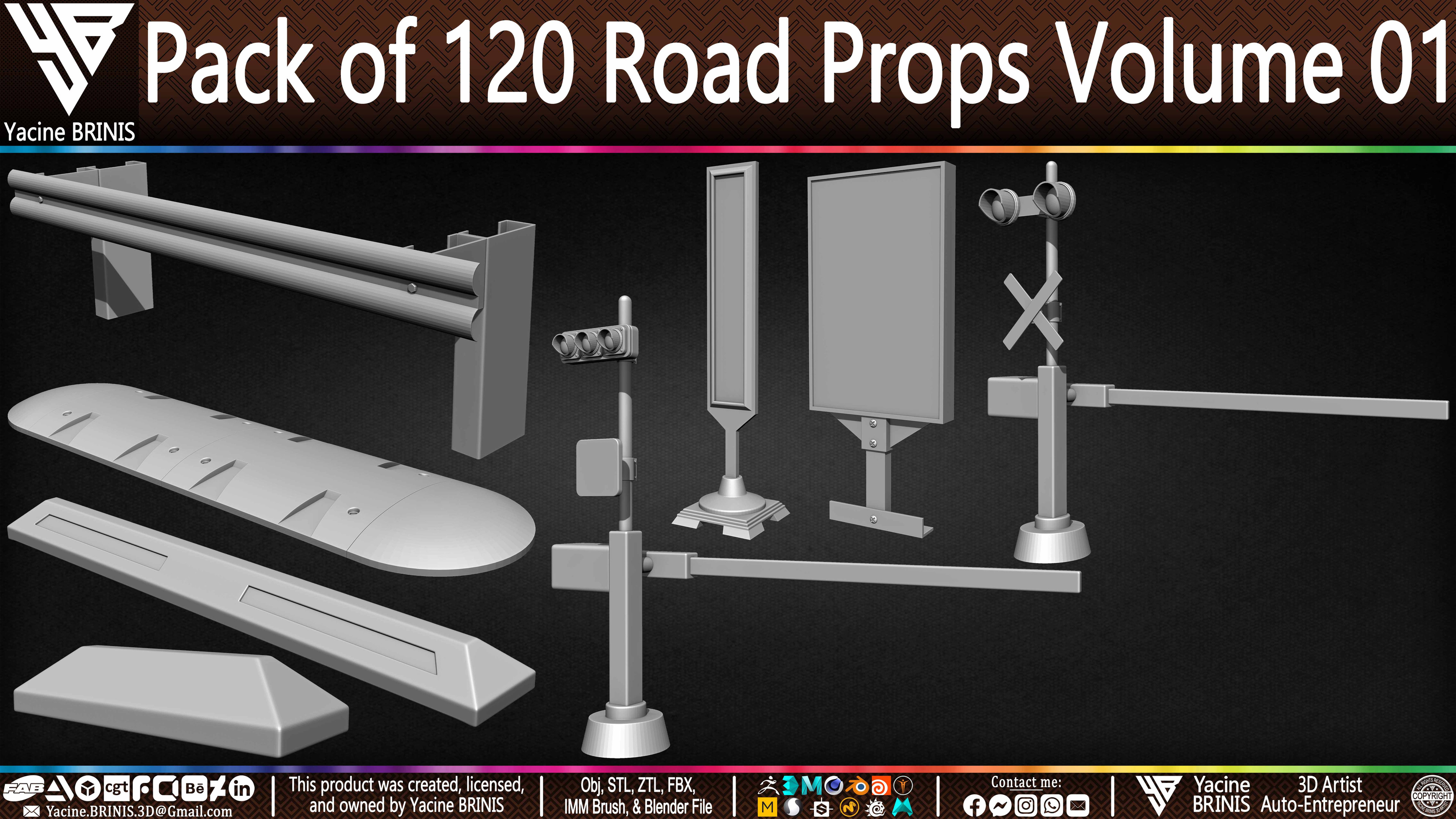 Pack of 120 Road Props Sculpted by Yacine BRINIS Volume 01 Set 034