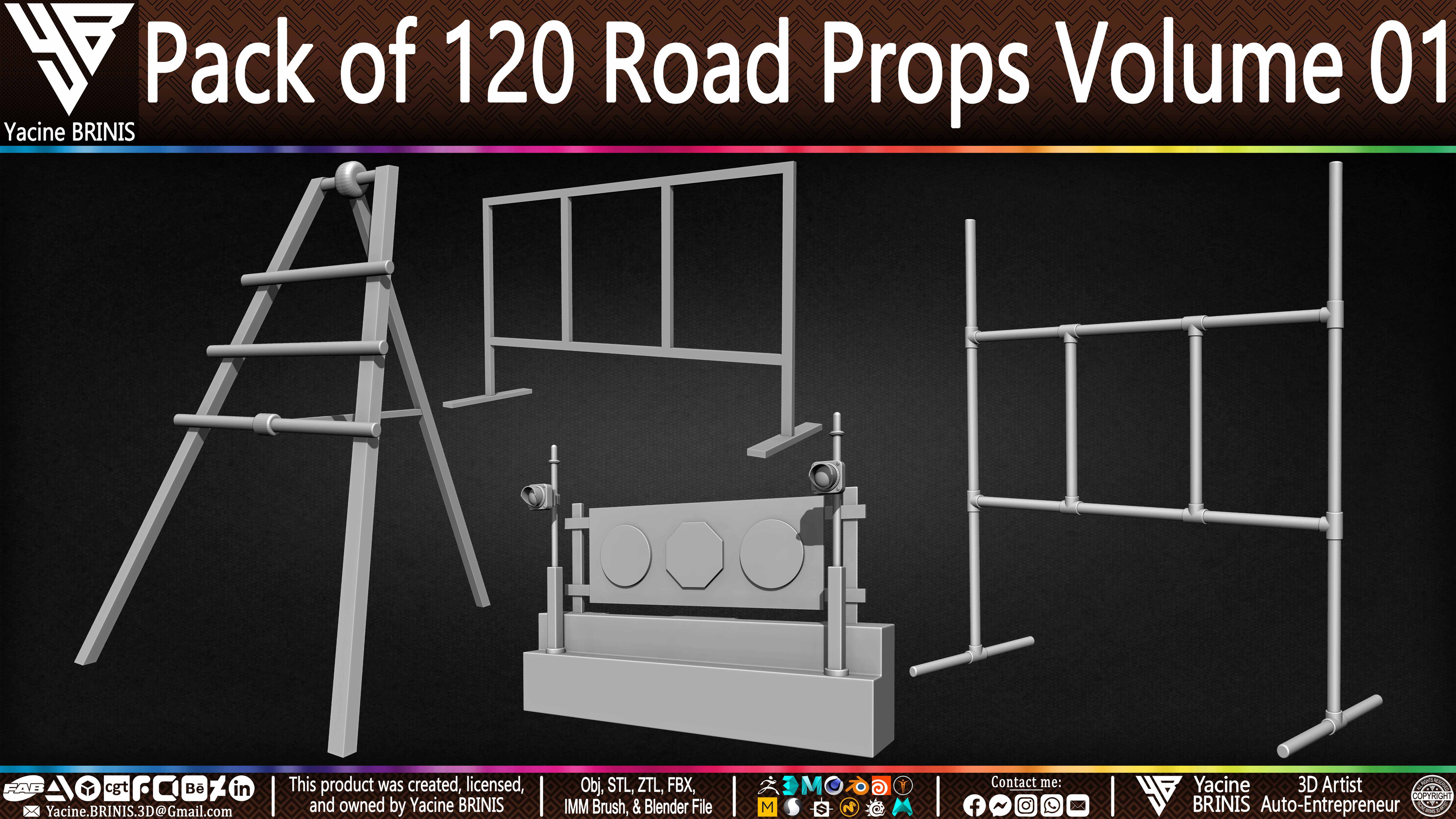 Pack of 120 Road Props Sculpted by Yacine BRINIS Volume 01 Set 036