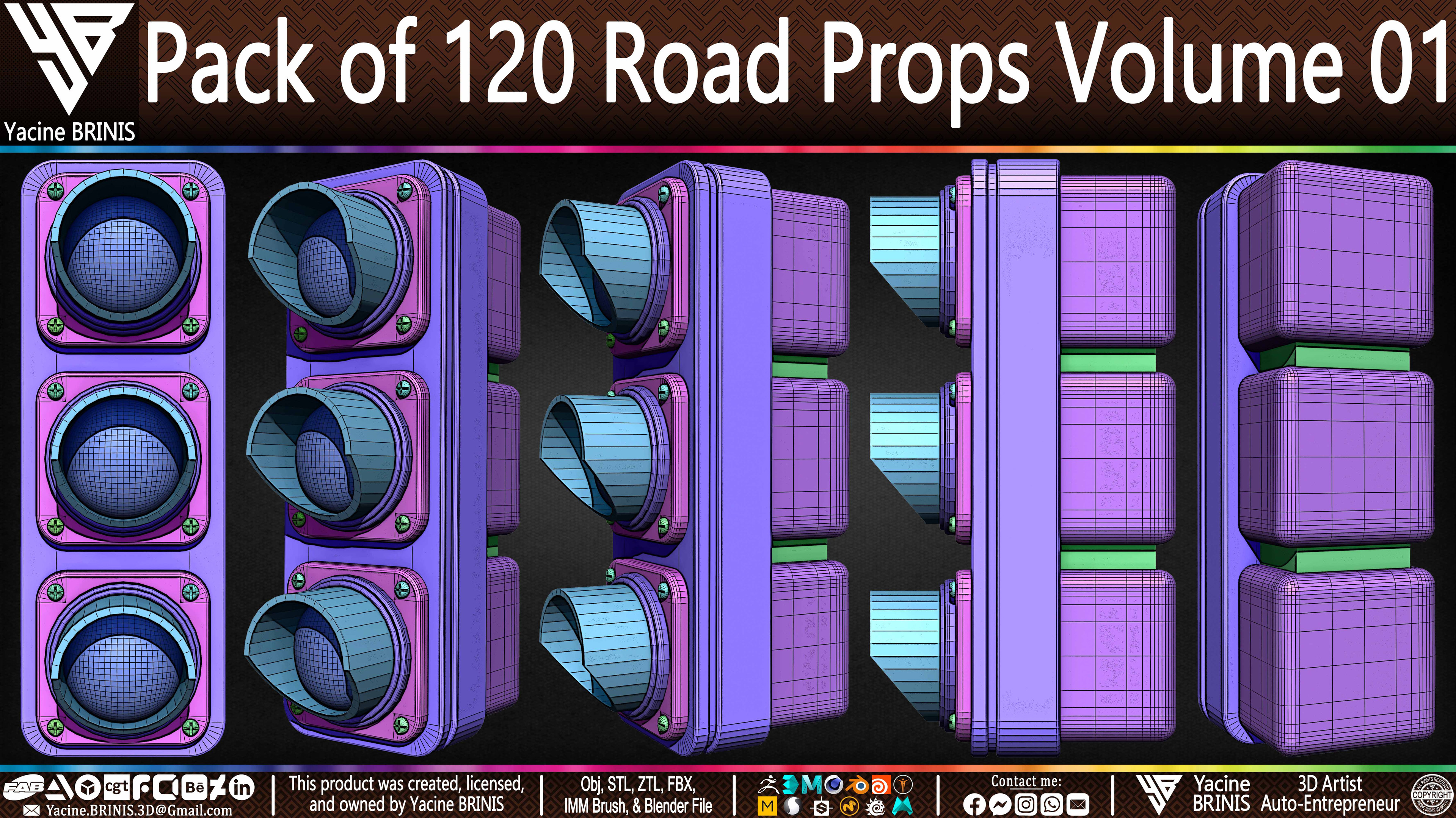 Pack of 120 Road Props Sculpted by Yacine BRINIS Volume 01 Set 039