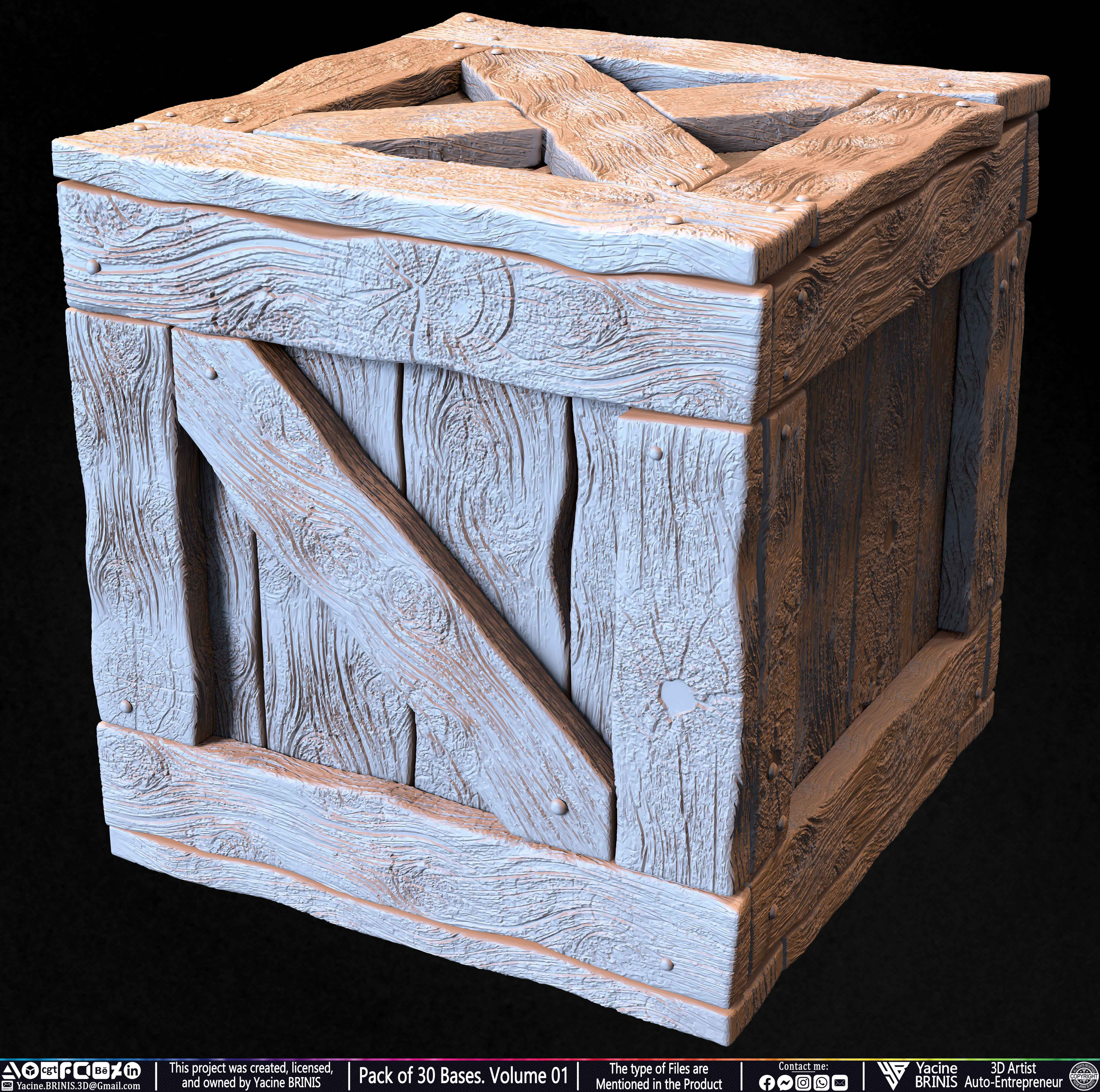 Pack of 30 Bases for Collectibles and 3D Printing Volume 01 Sculpted by Yacine BRINIS Set 008
